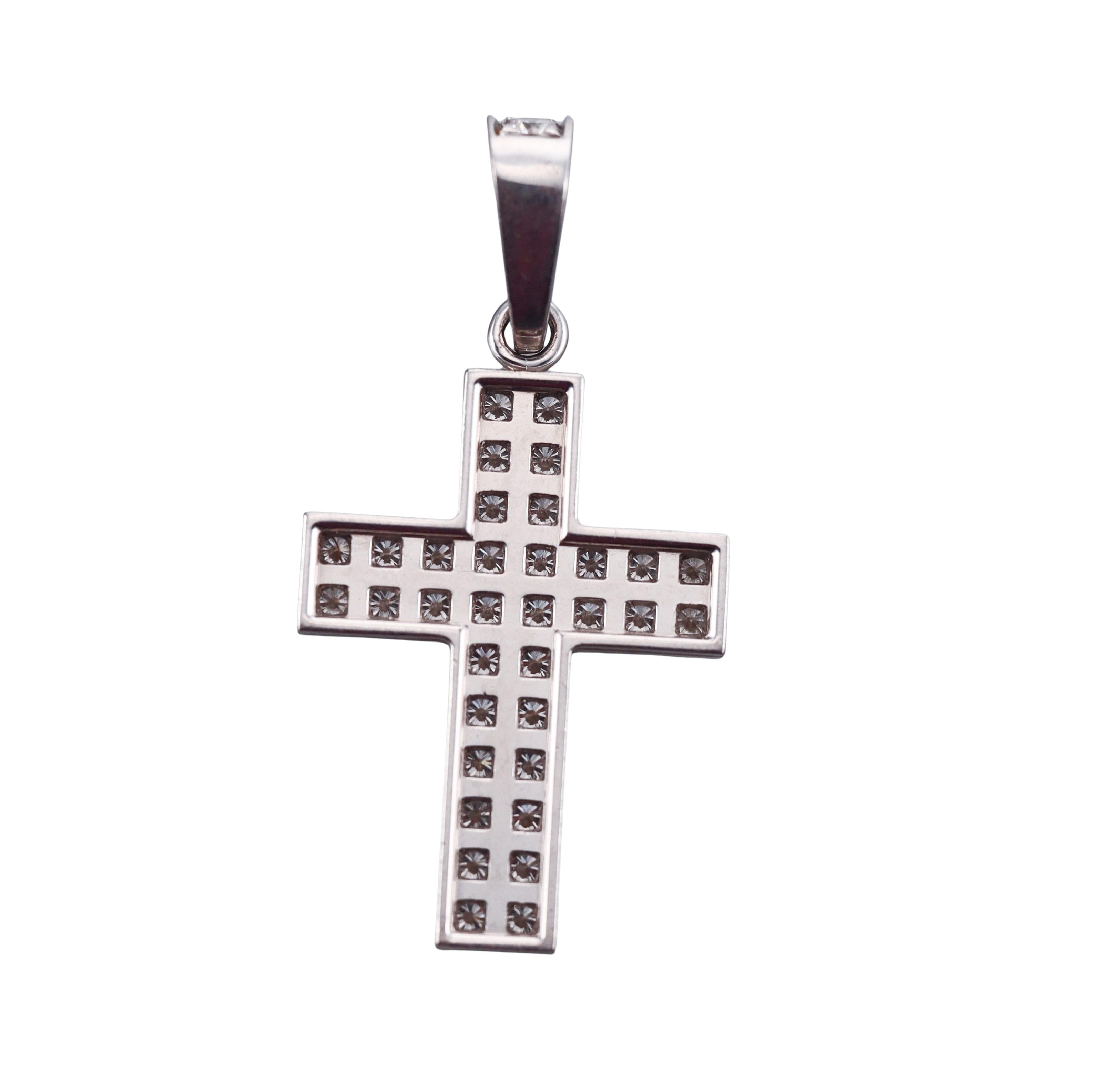 Cartier Gold Diamond Cross Pendant