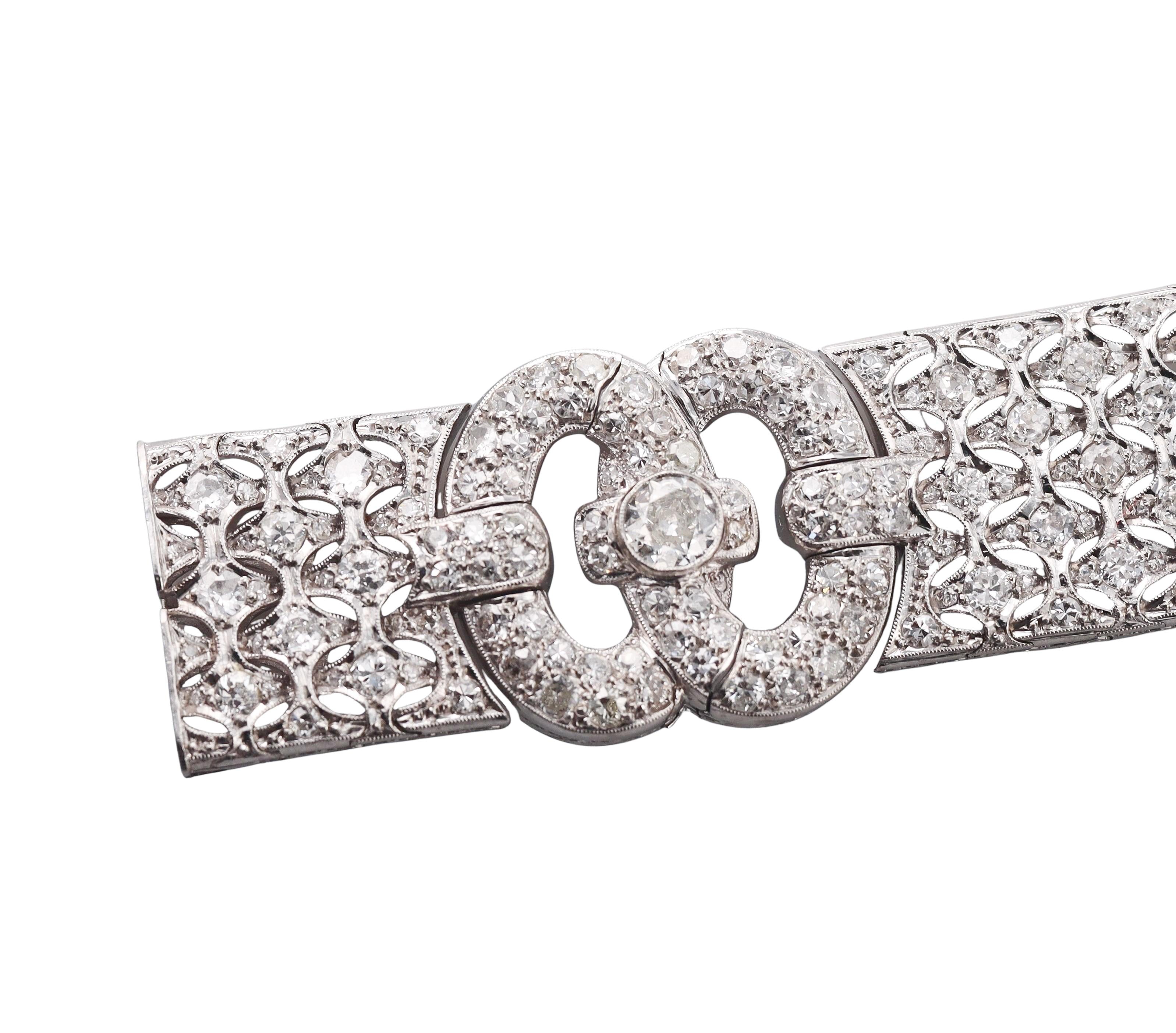 Art Deco 15ctw Diamond Platinum Bracelet