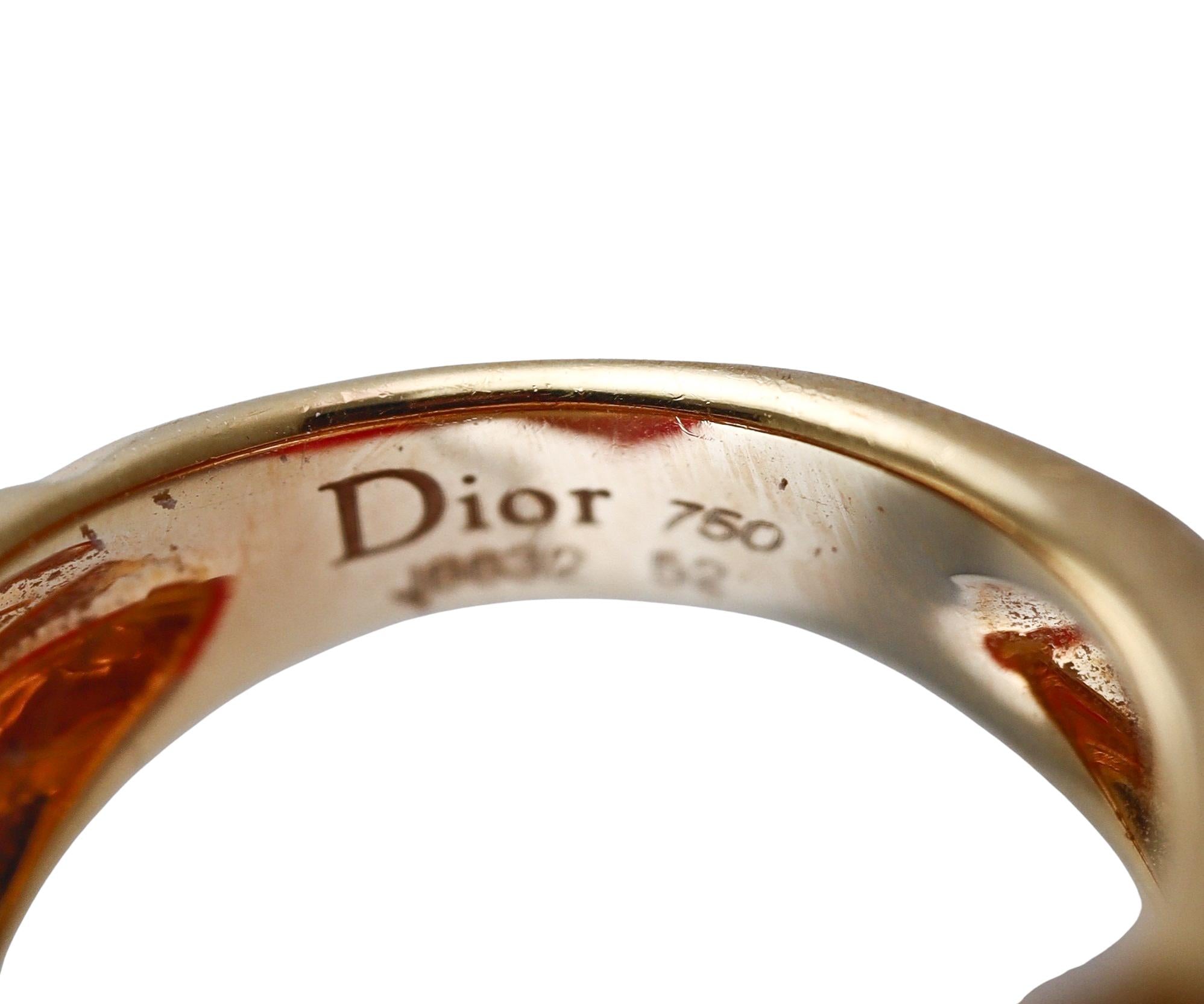 Christian Dior Rose Pre Catelan Coral Diamond Sapphire Flower Ring