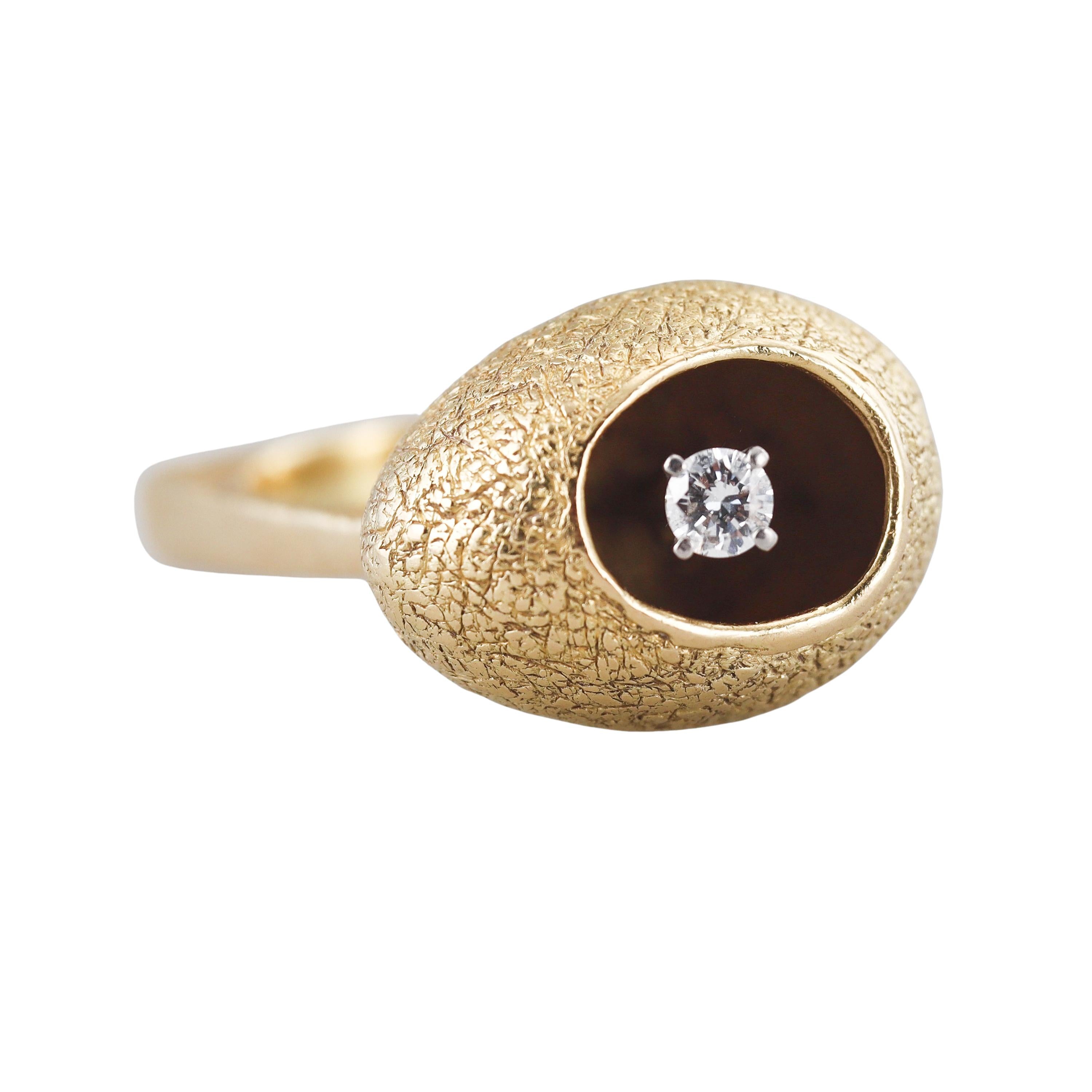 Cartier Lucas Brutalist Gold Diamond Ring