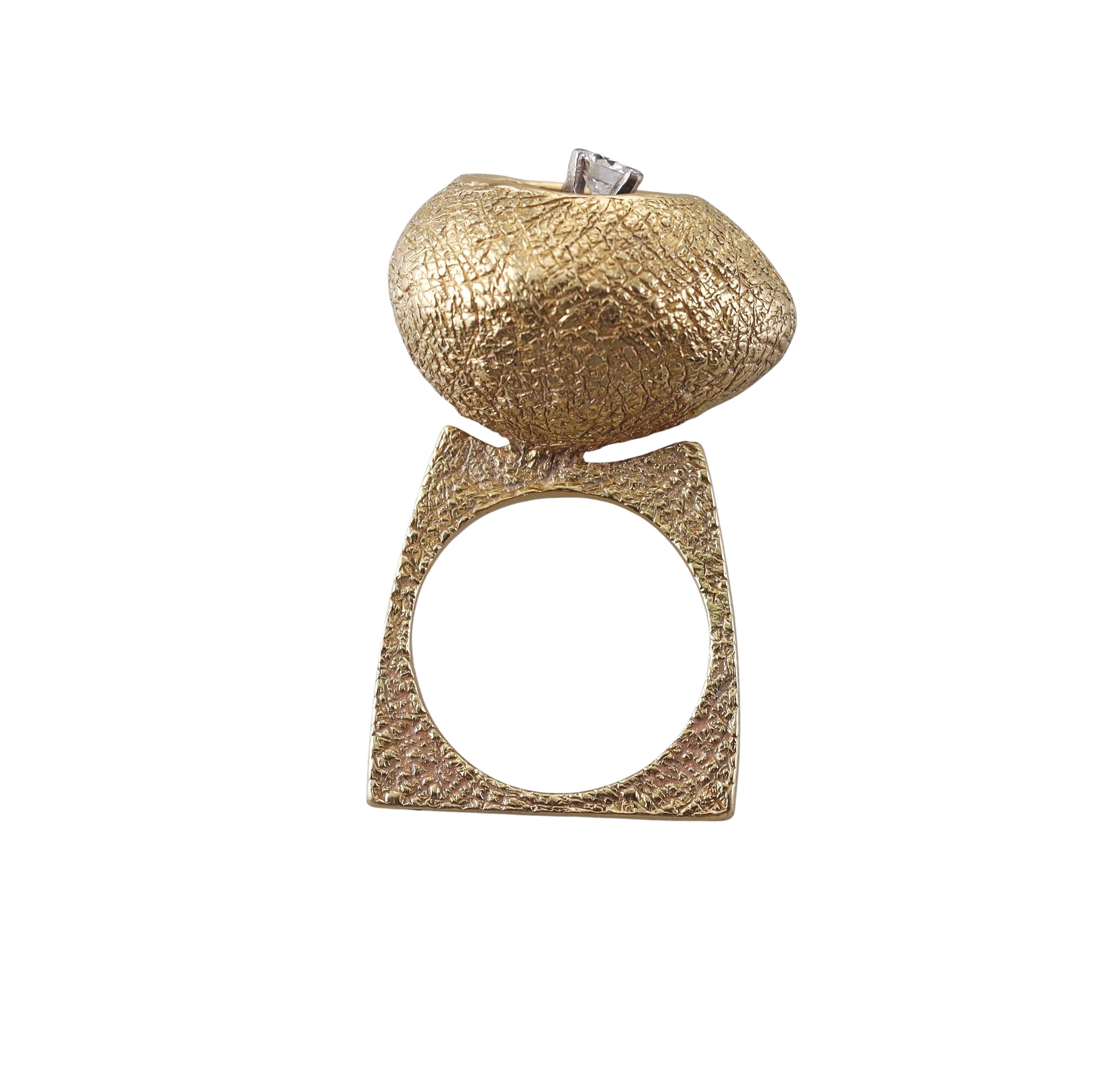 Cartier Lucas Brutalist Gold Diamond Ring