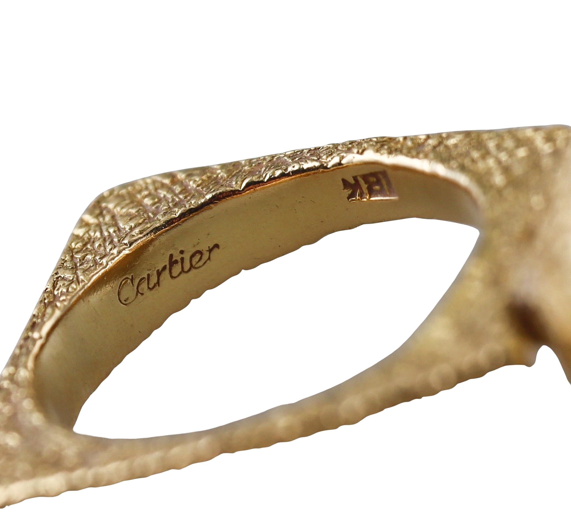 Cartier Lucas Brutalist Gold Diamond Ring