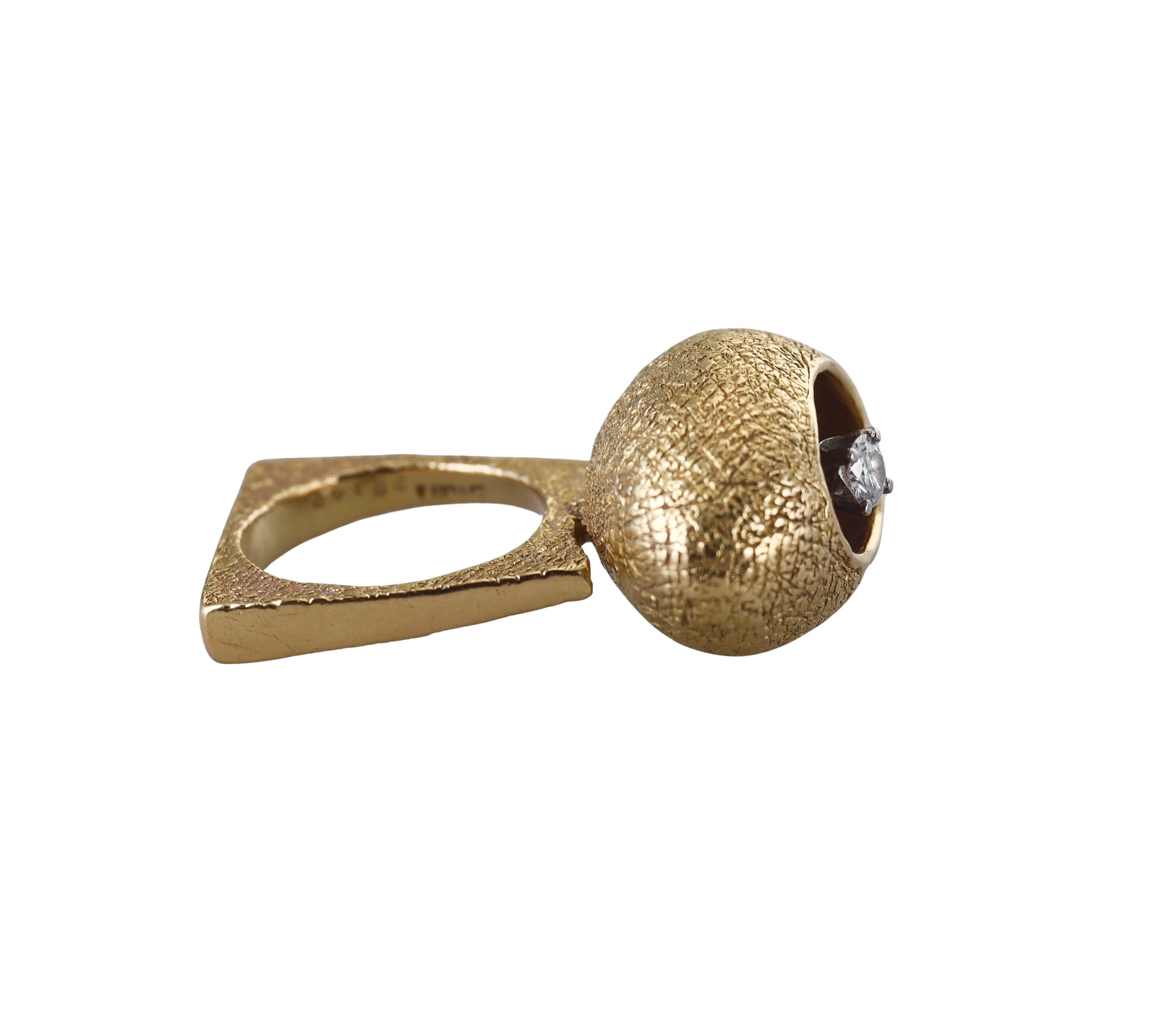 Cartier Lucas Brutalist Gold Diamond Ring