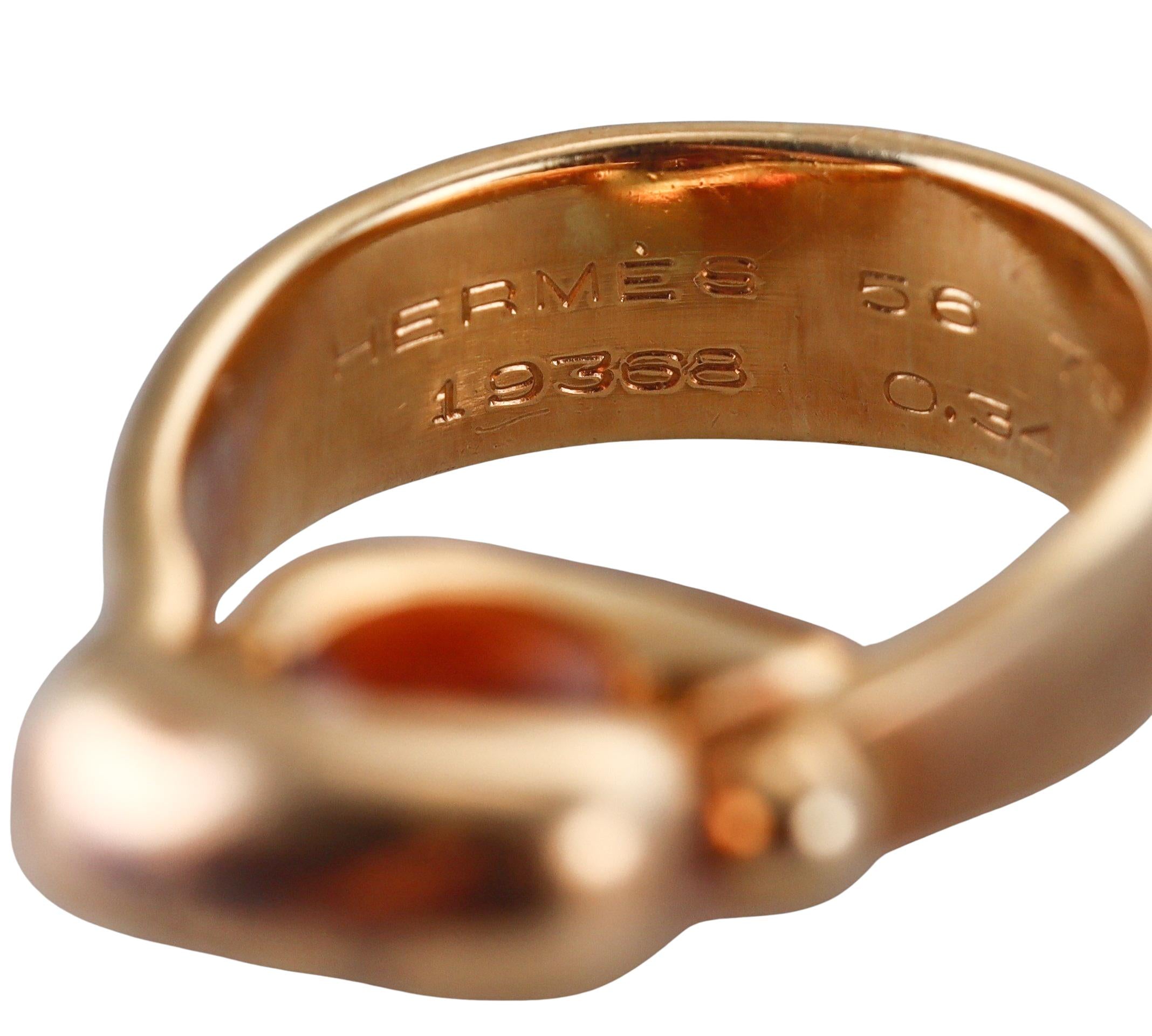 Hermes Vintage Diamond Citrine Gold Flip Ring
