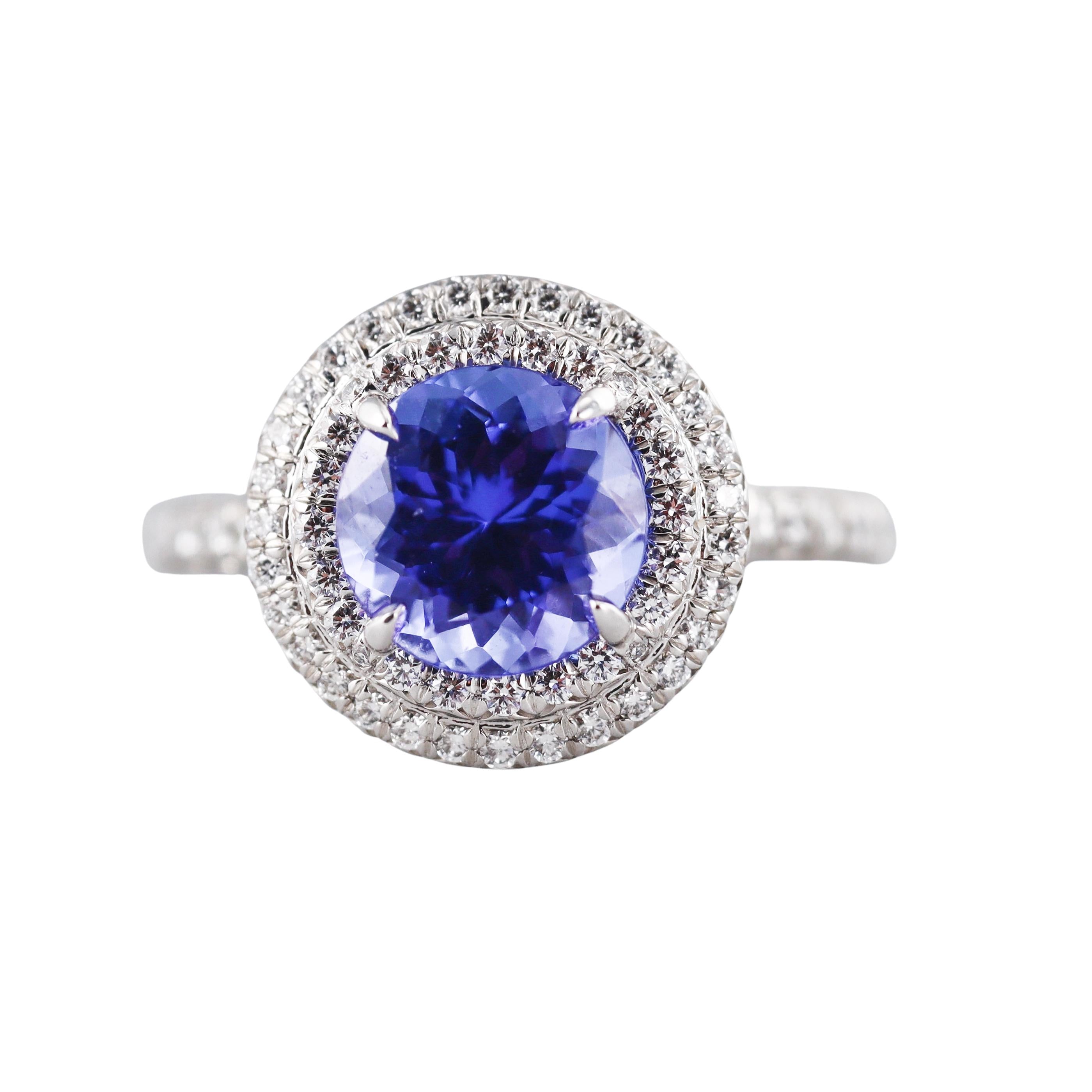 Tiffany & Co Soleste Tanzanite Diamond Platinum Ring