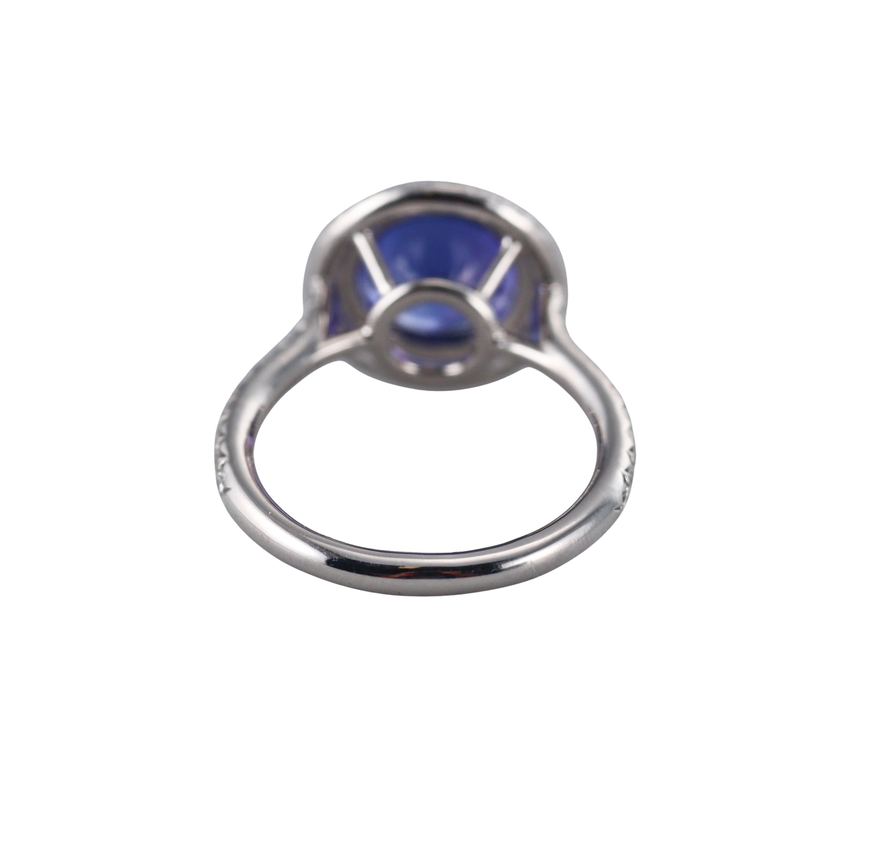 Tiffany & Co Soleste Tanzanite Diamond Platinum Ring
