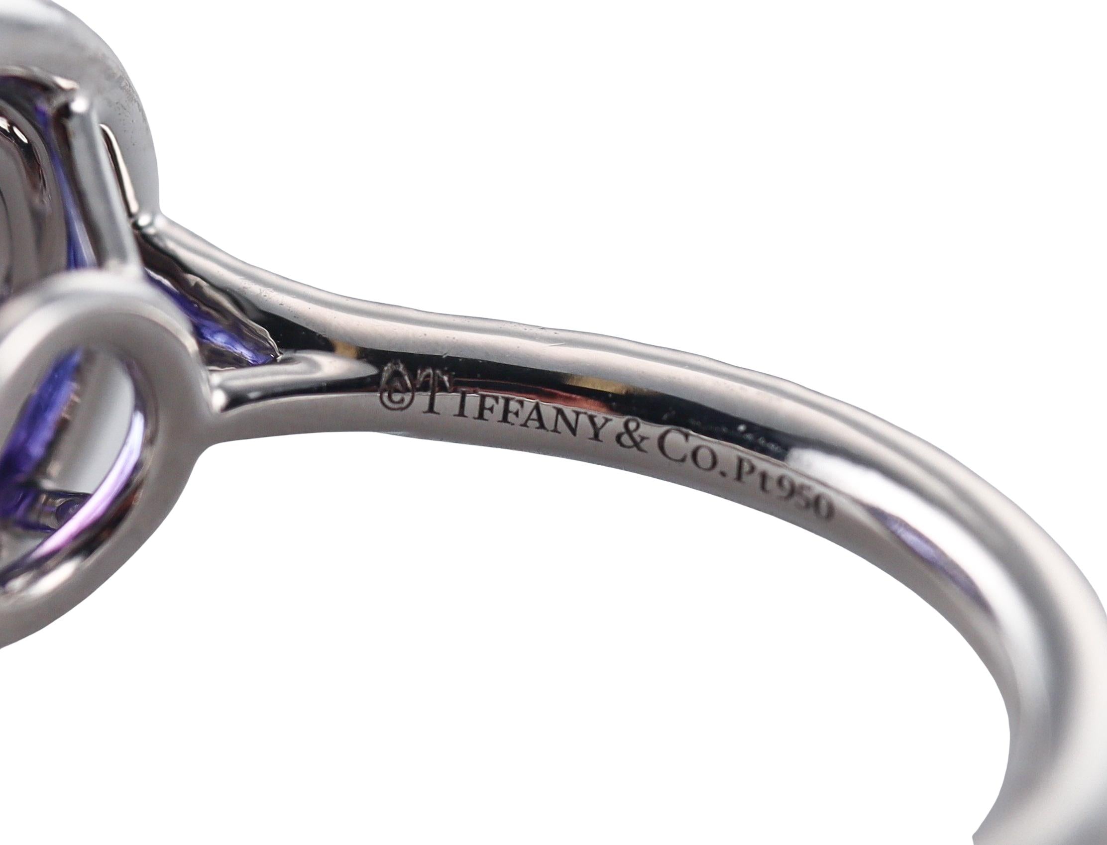 Tiffany & Co Soleste Tanzanite Diamond Platinum Ring