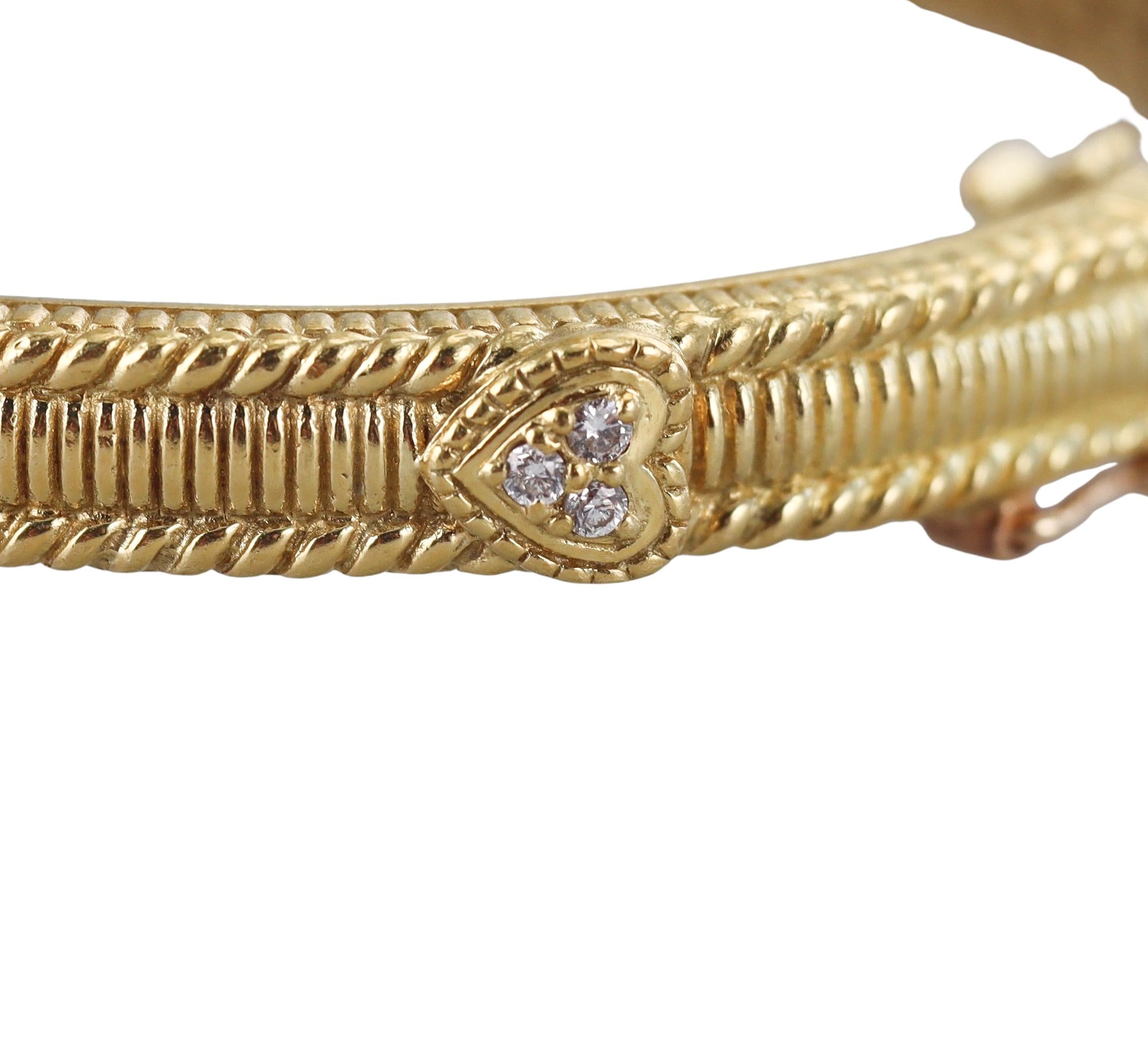 Judith Ripka Diamond Gold Bangle Bracelet