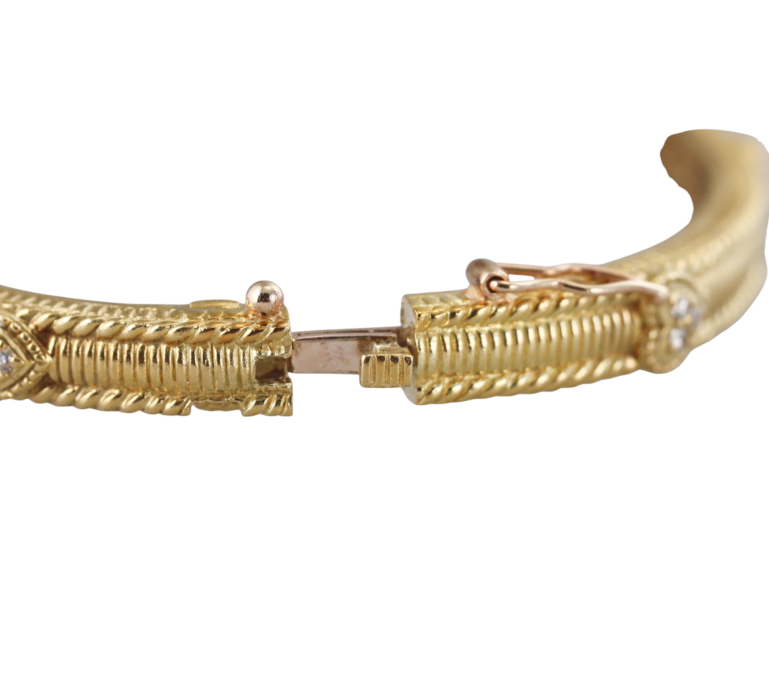 Judith Ripka Diamond Gold Bangle Bracelet