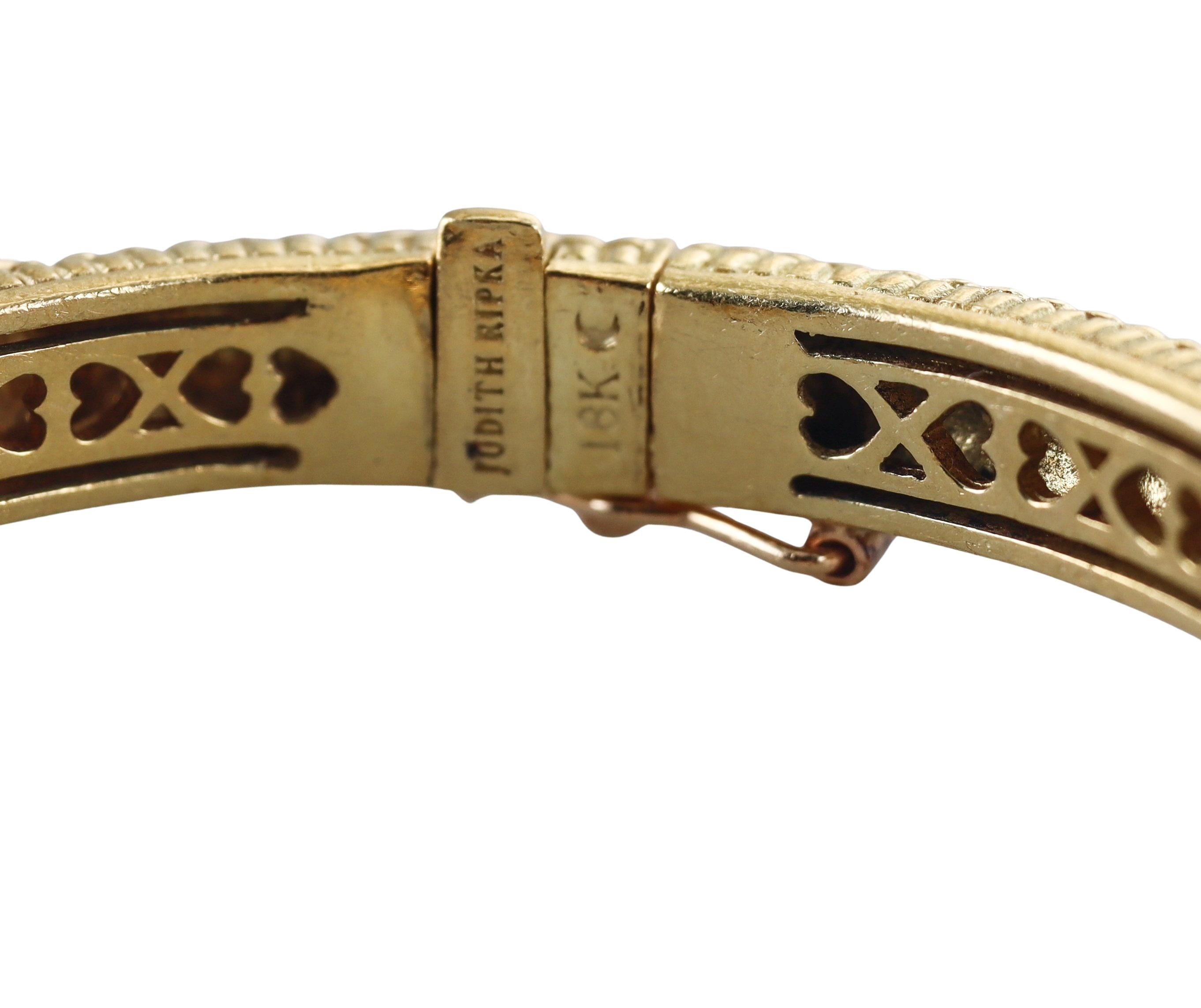 Judith Ripka Diamond Gold Bangle Bracelet