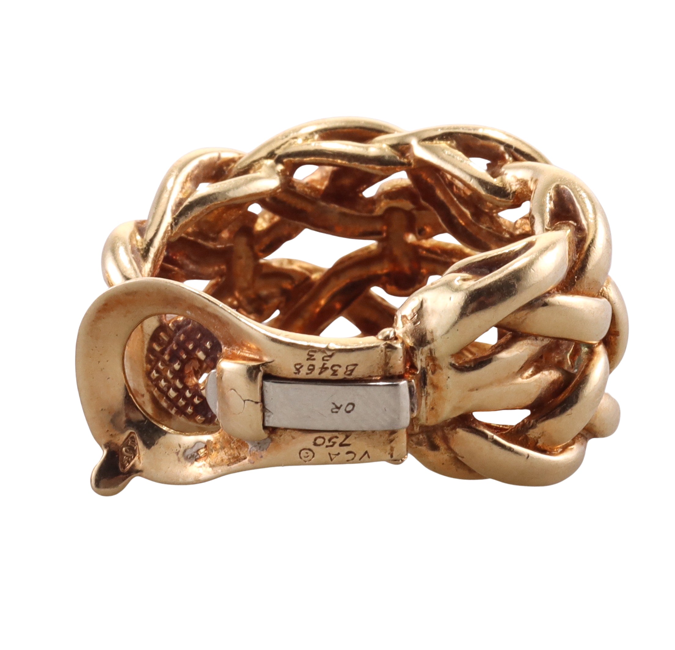 Van Cleef & Arpels Mariner Link Gold Hoop Earrings
