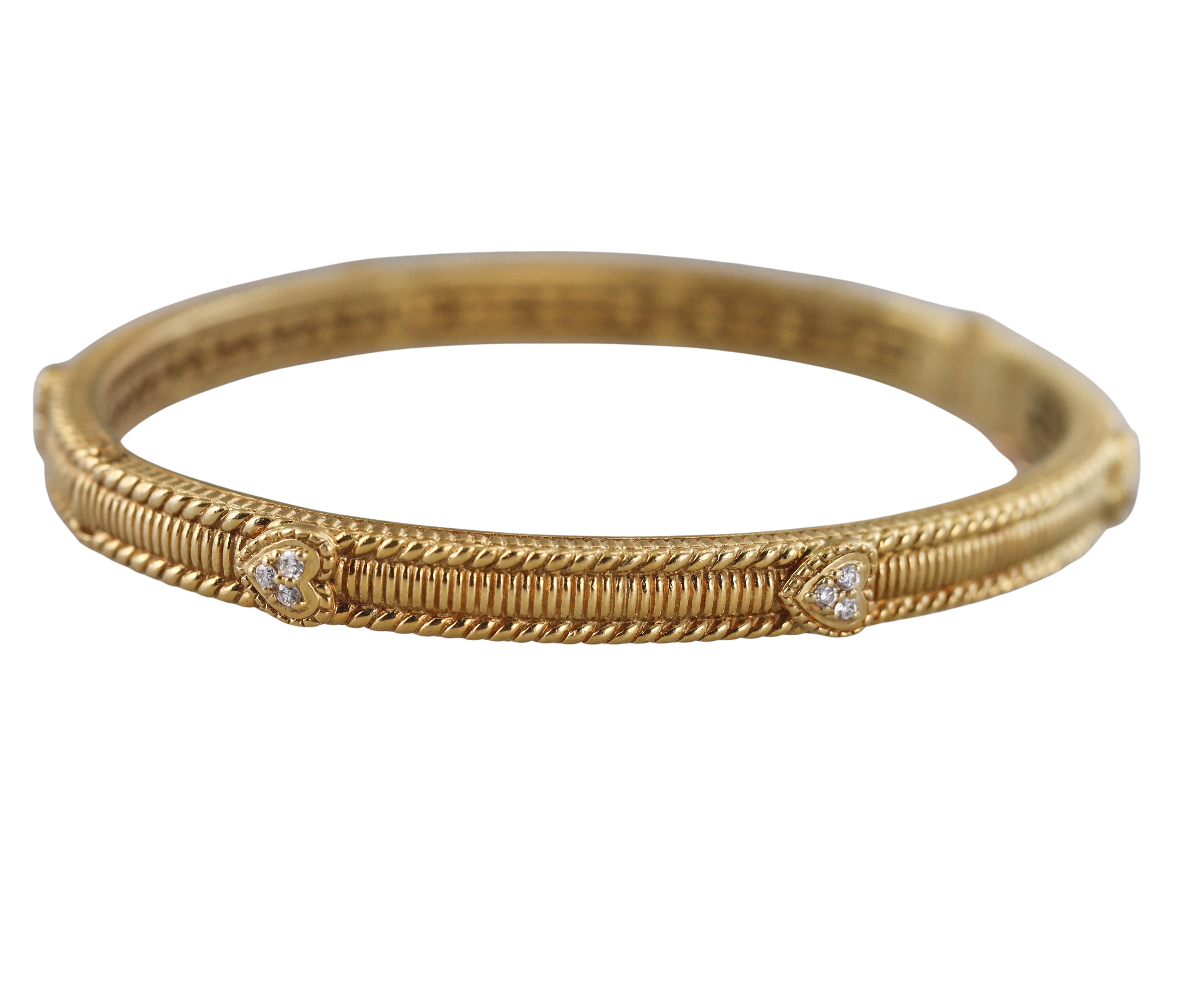 Judith Ripka Diamond Gold Bangle Bracelet