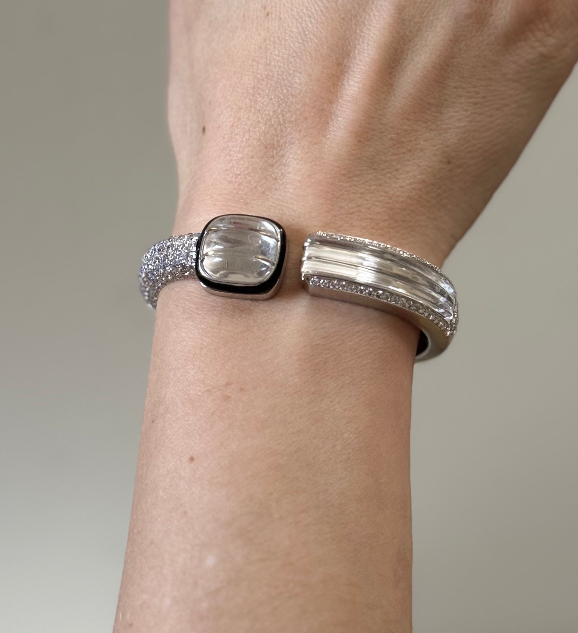 David Webb Enamel Crystal Diamond Gold Platinum Comet Bracelet