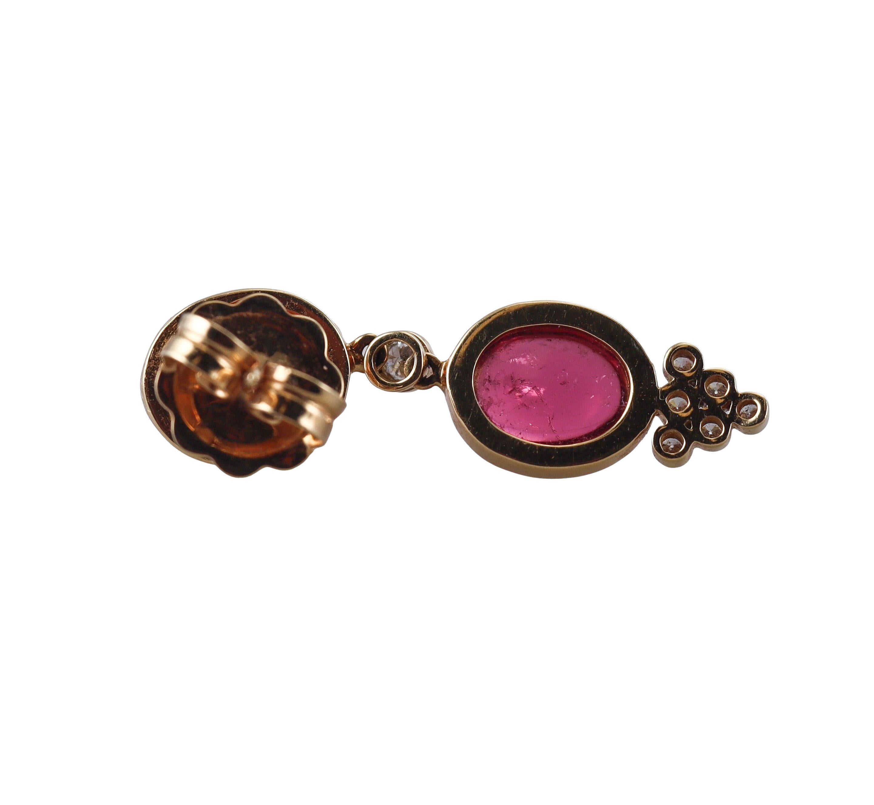 Temple St. Clair Pink Tourmaline Diamond Gold Earrings