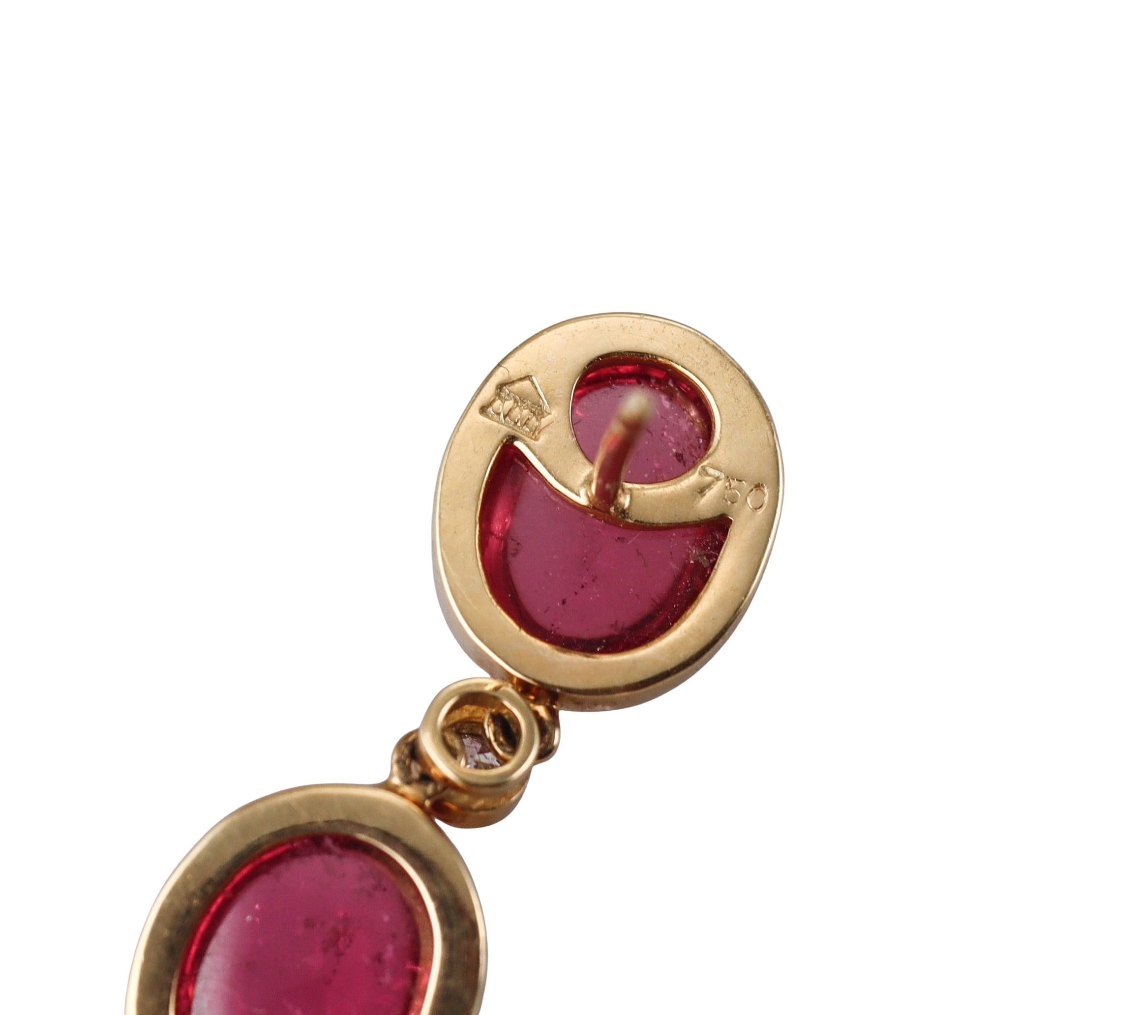 Temple St. Clair Pink Tourmaline Diamond Gold Earrings