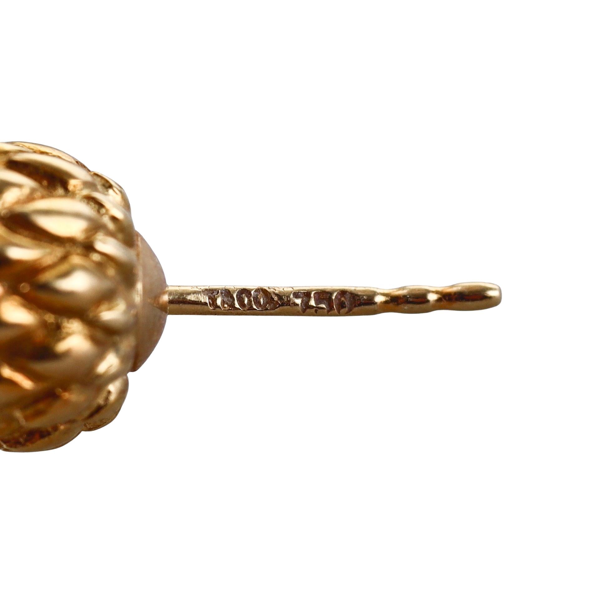 Tiffany & Co Schlumberger Pearl Gold Acorn Stud Earrings