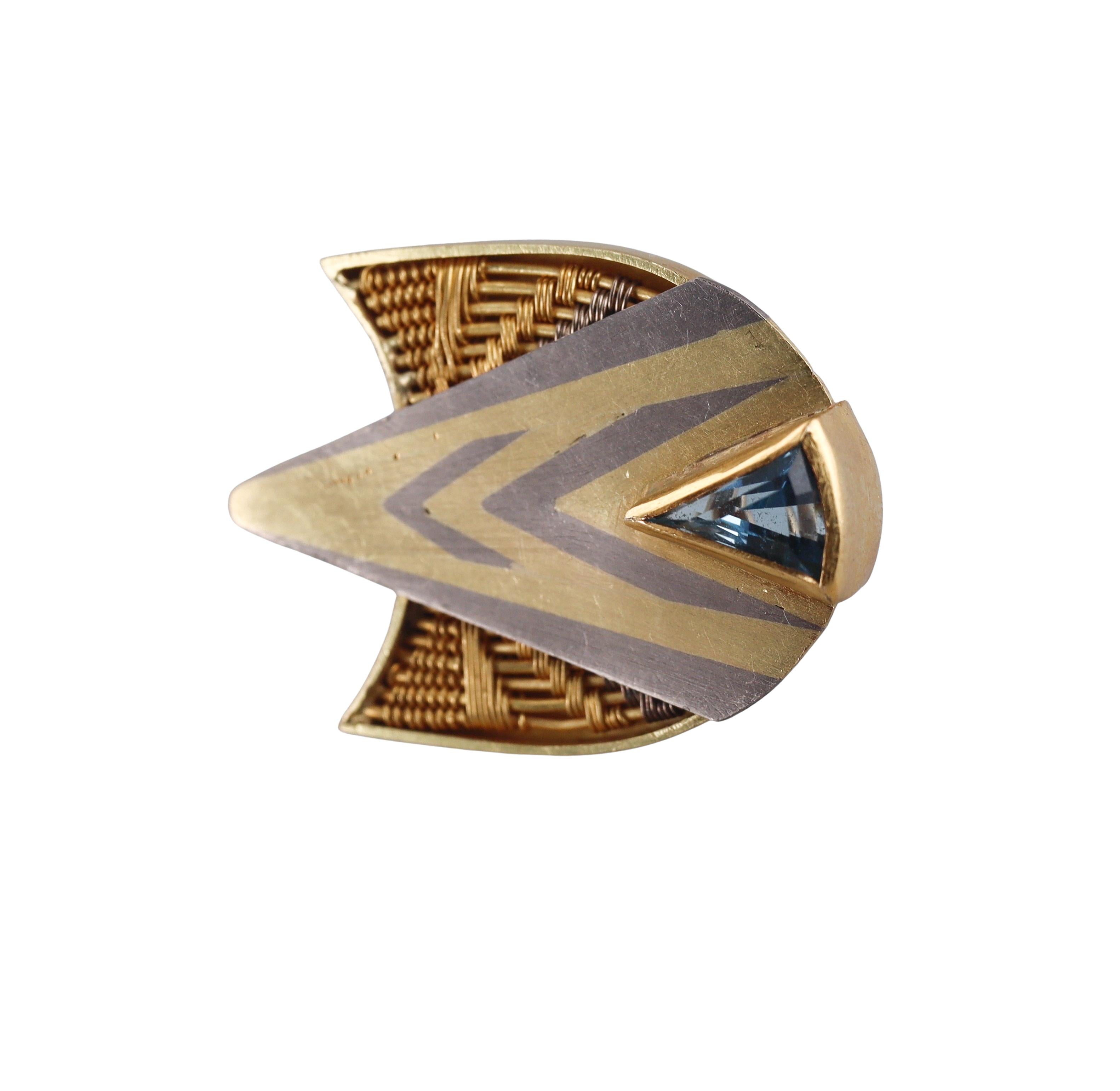 Vicki Eisenfeld Blue Topaz Gold Earrings