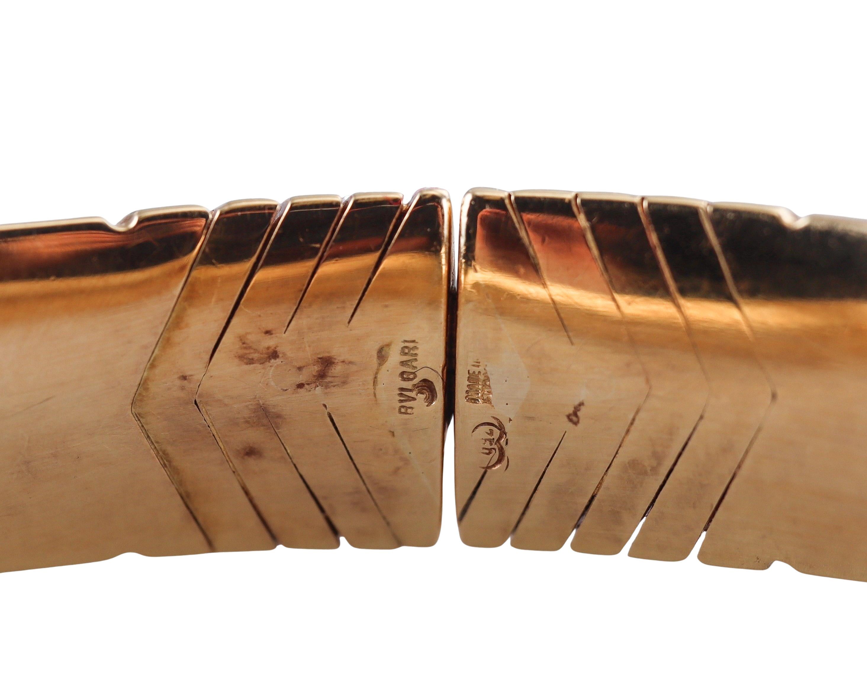 Bulgari Alveare Diamond Gold Bangle Bracelet