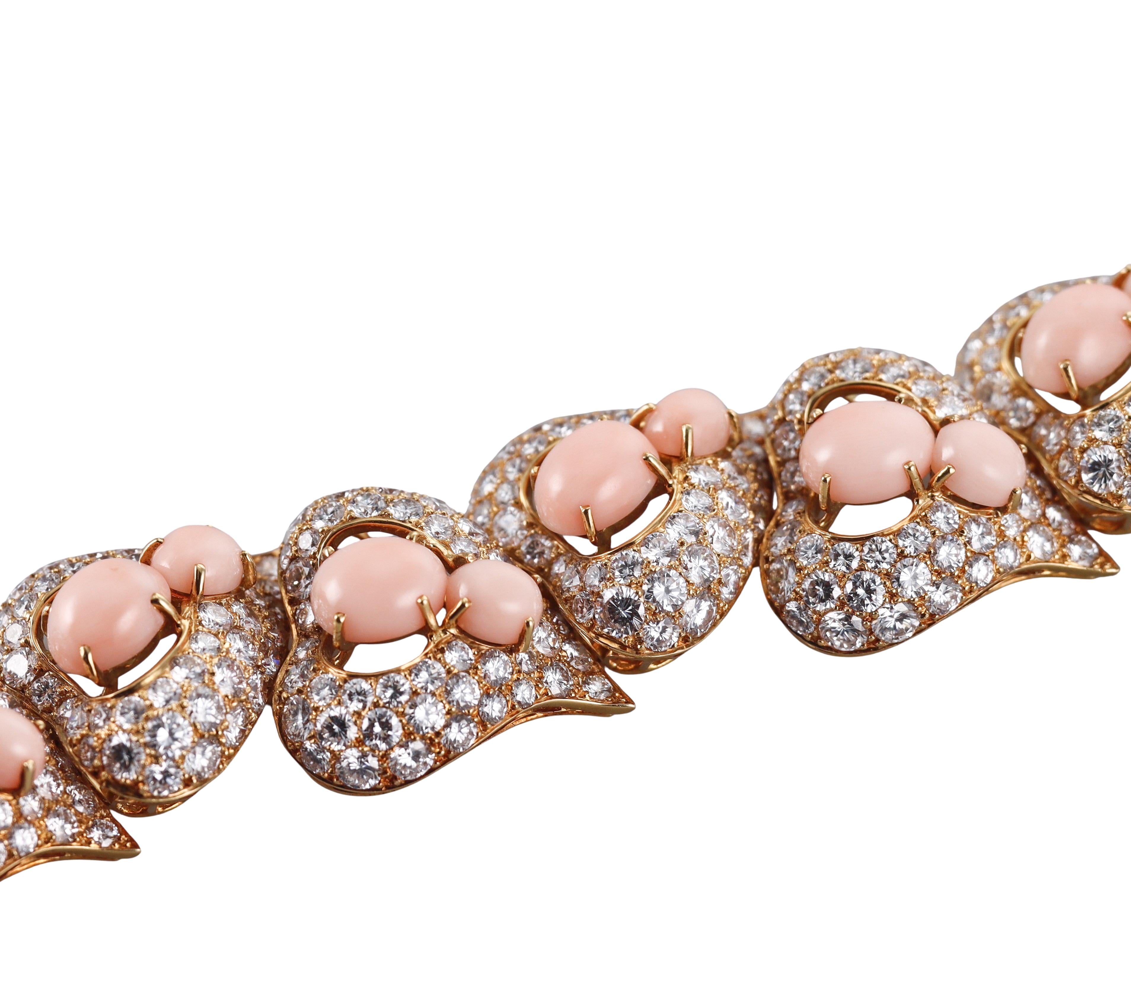 M. Gerard Coral 36 Carat Diamond Gold Bracelet