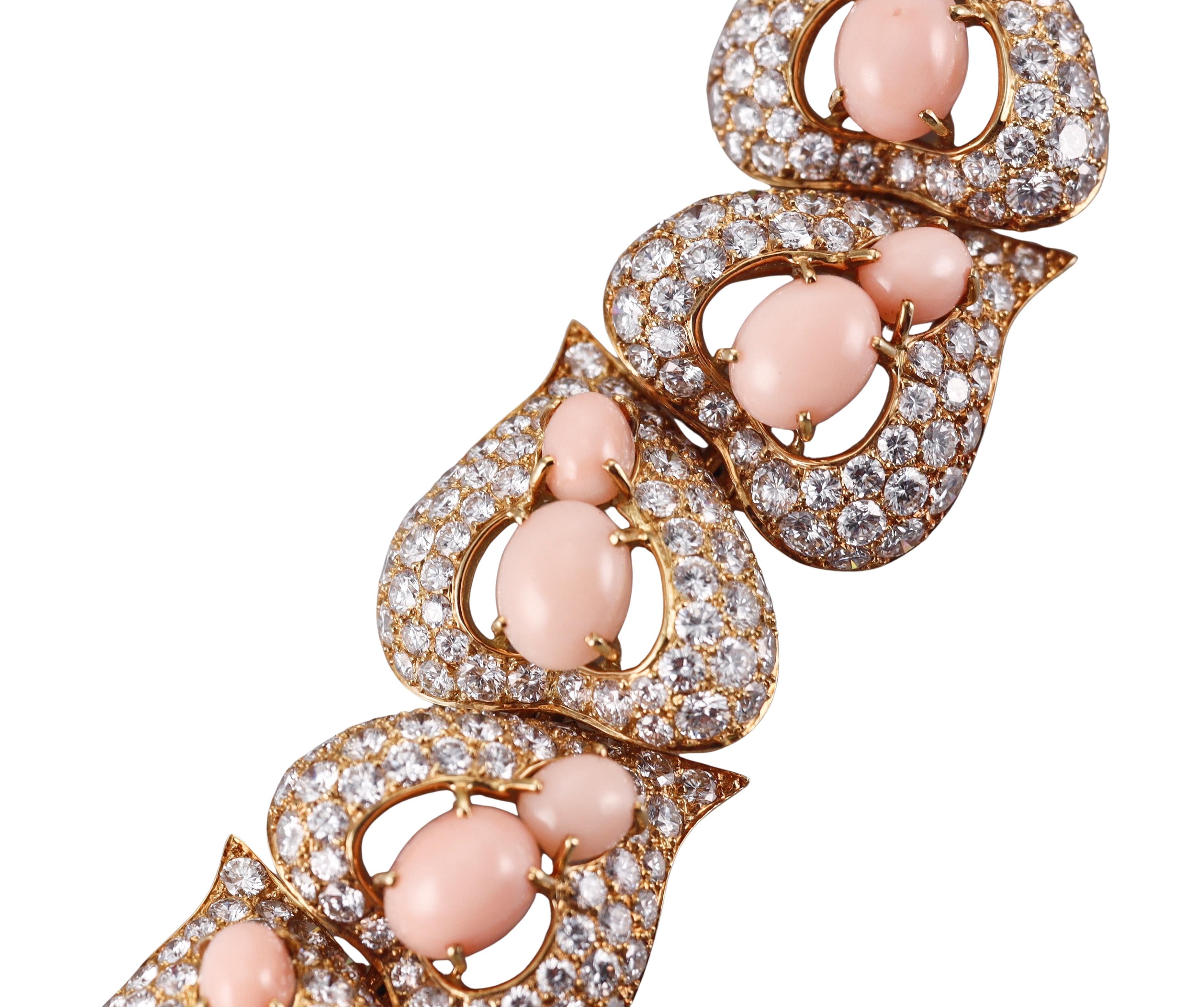 M. Gerard Coral 36 Carat Diamond Gold Bracelet