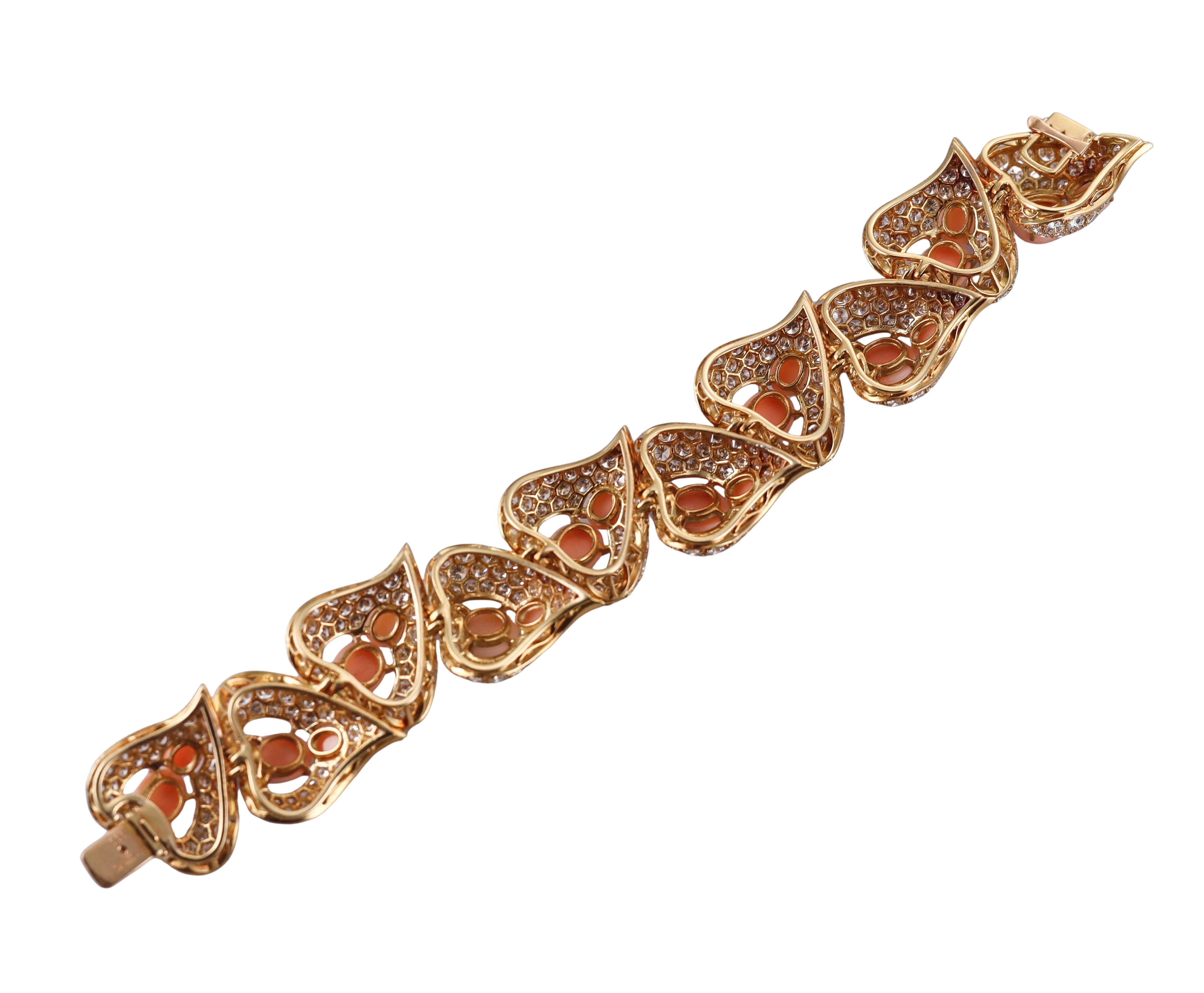 M. Gerard Coral 36 Carat Diamond Gold Bracelet