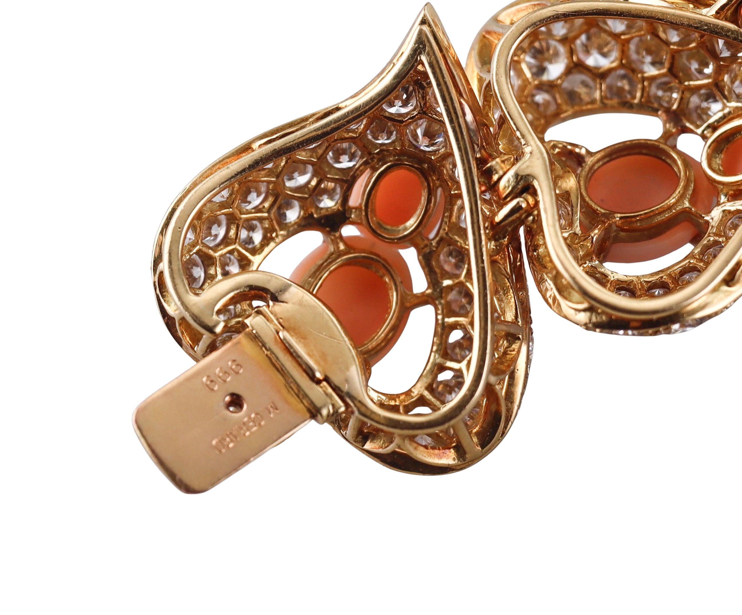 M. Gerard Coral 36 Carat Diamond Gold Bracelet