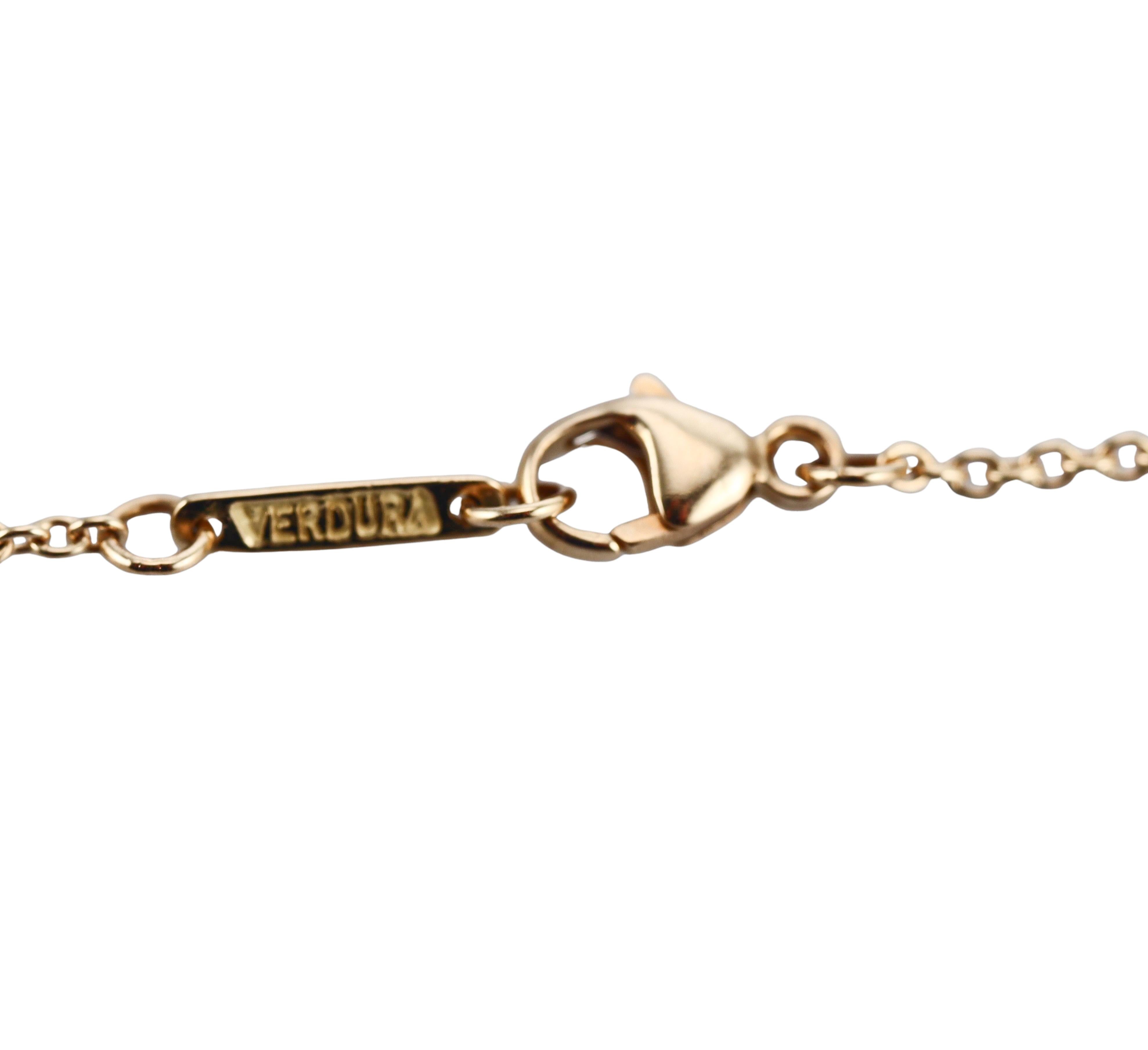 Verdura Diamond Gold Platinum Small Caps Letter M Pendant Necklace