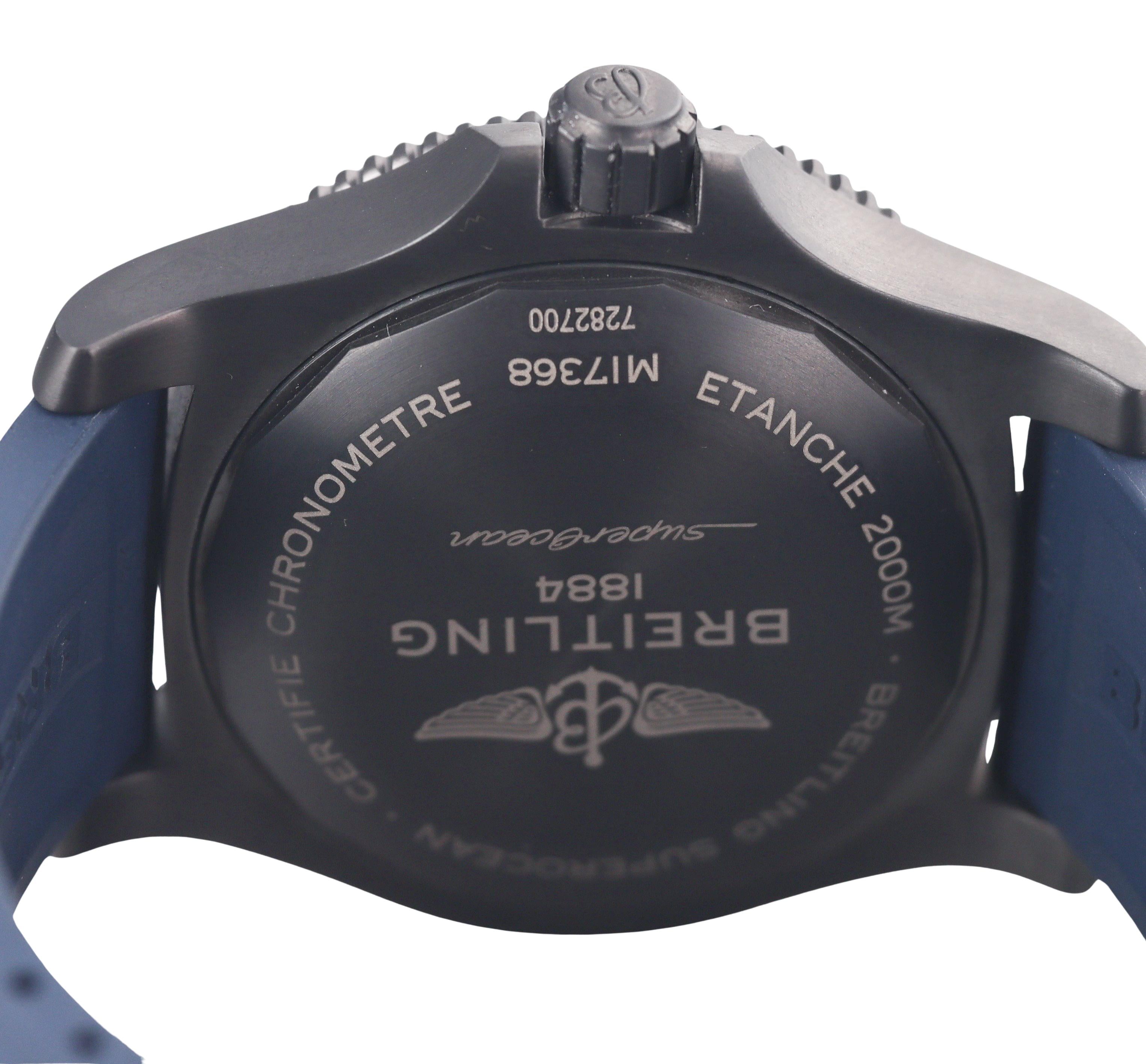 Breitling Superocean Automatic 46 Black Steel Blue Watch M17368