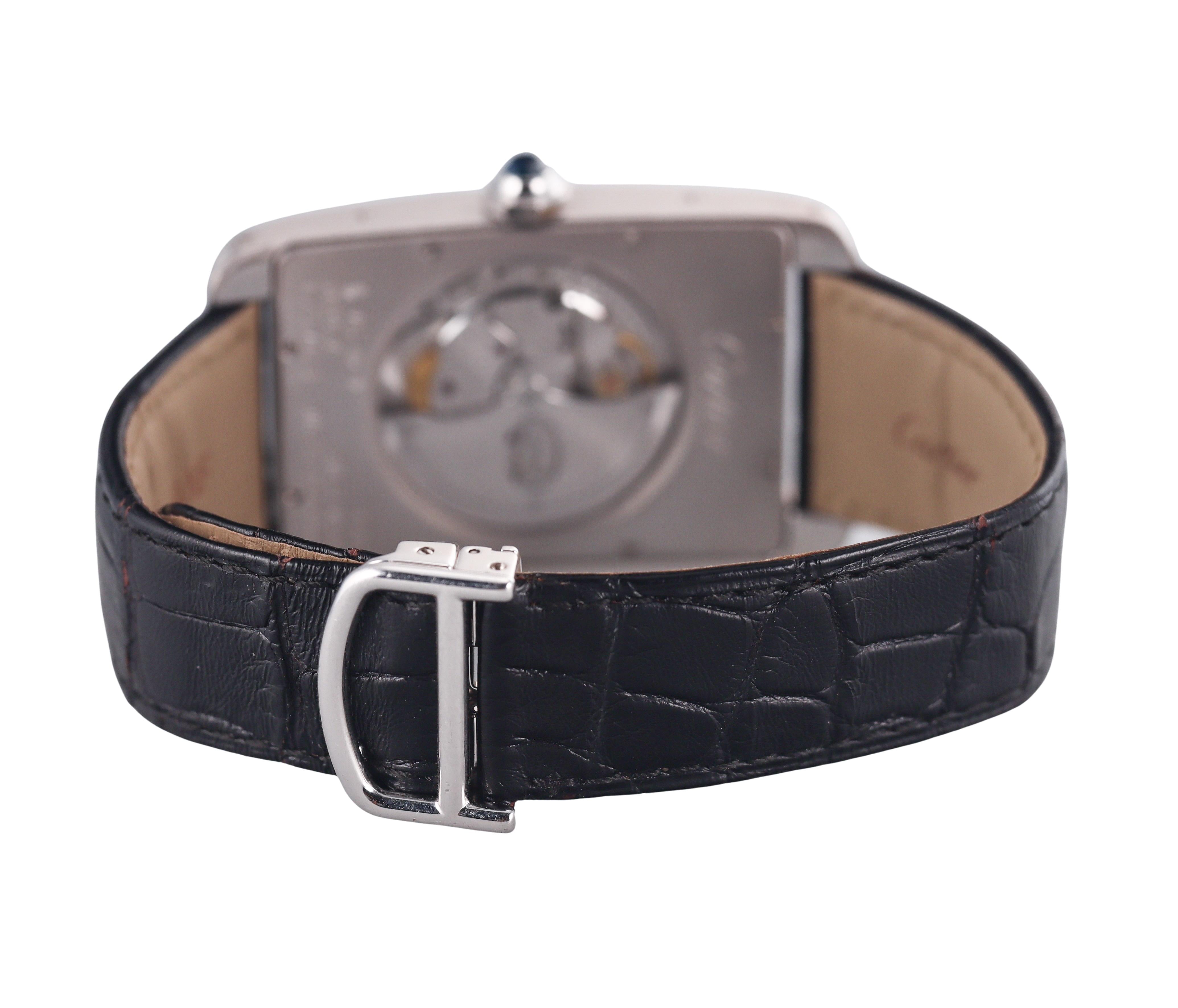 Cartier Tank Americaine XL 18k White Gold Automatic Watch W2609956