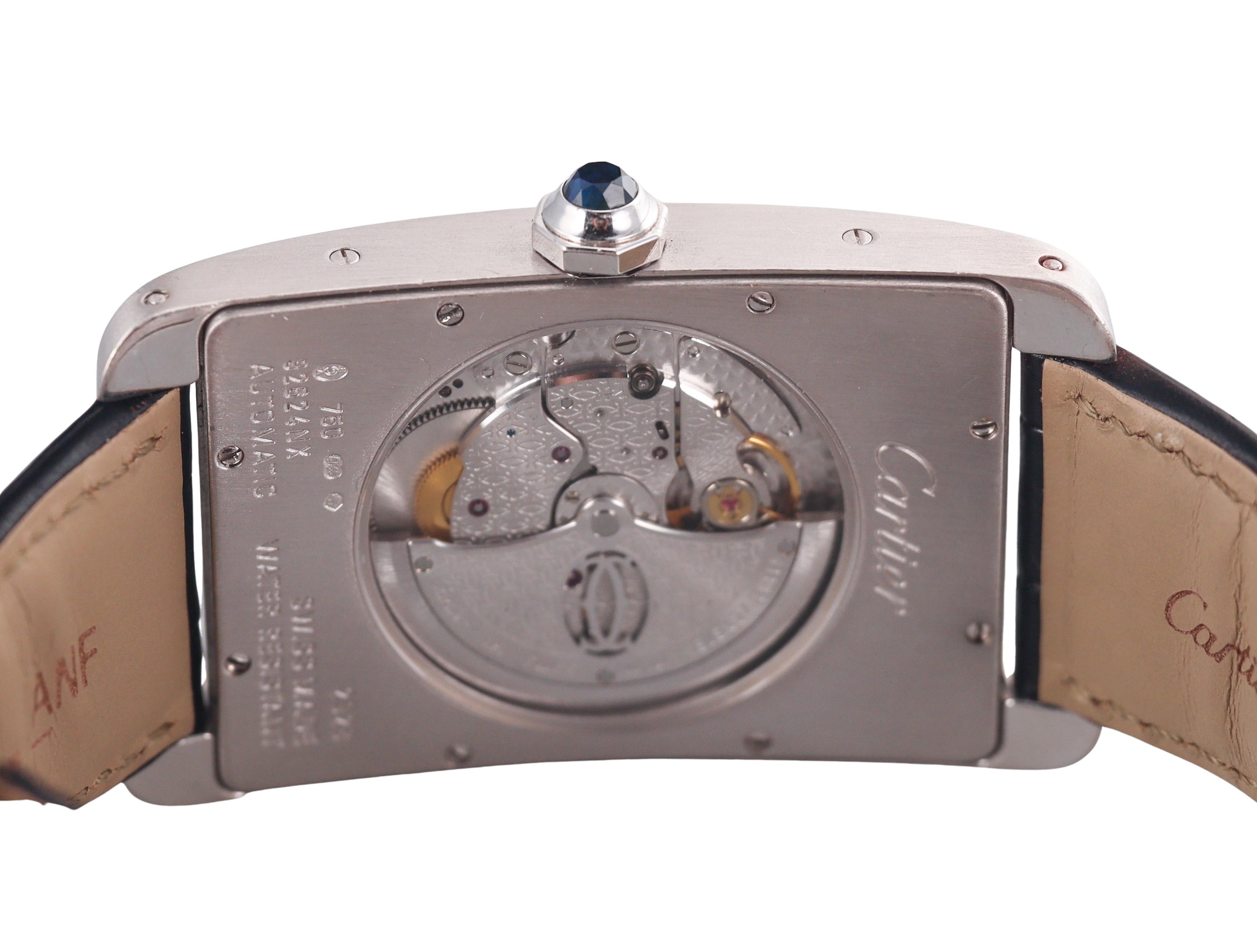 Cartier Tank Americaine XL 18k White Gold Automatic Watch W2609956