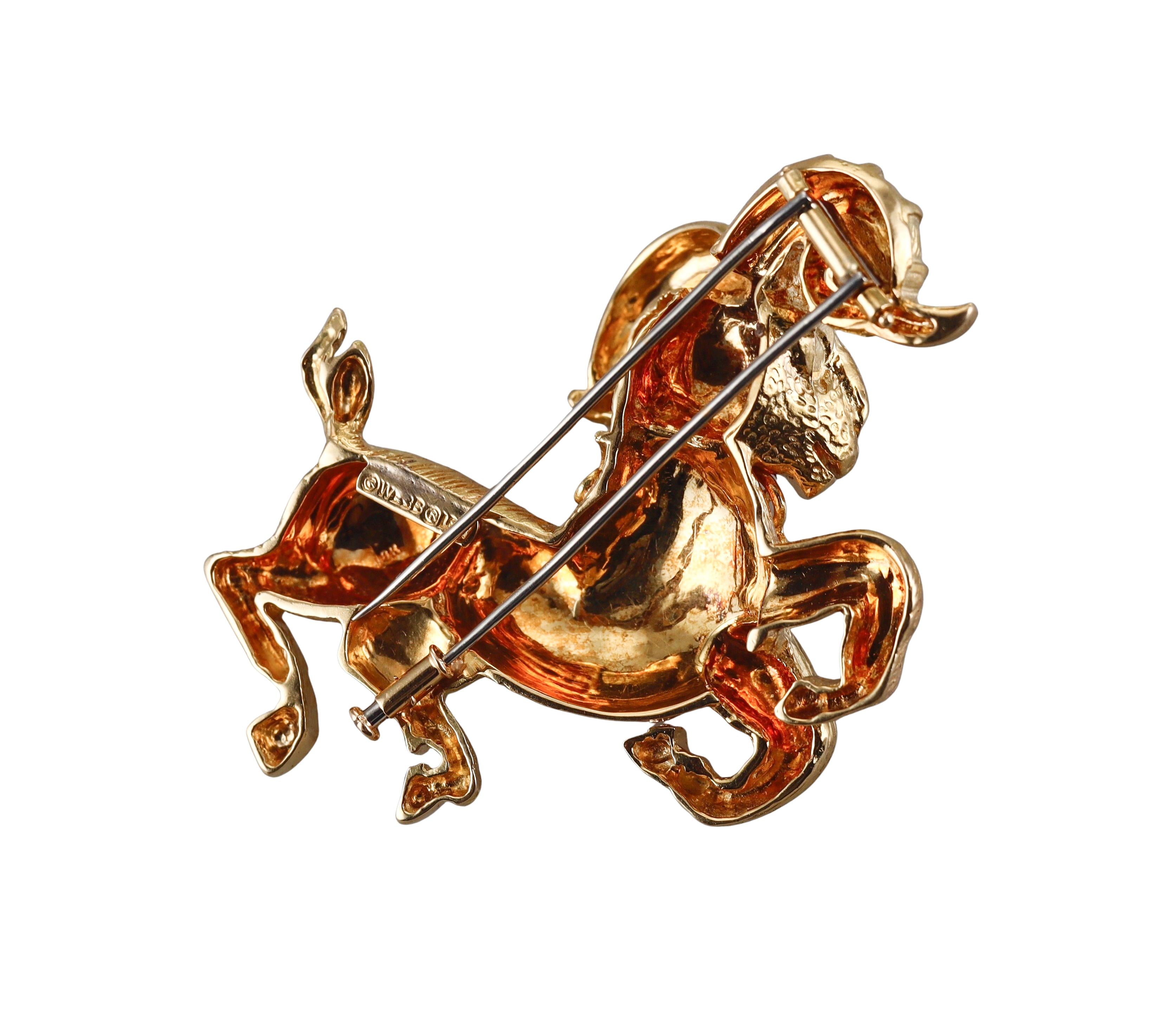 David Webb Ram Gold Brooch Pin