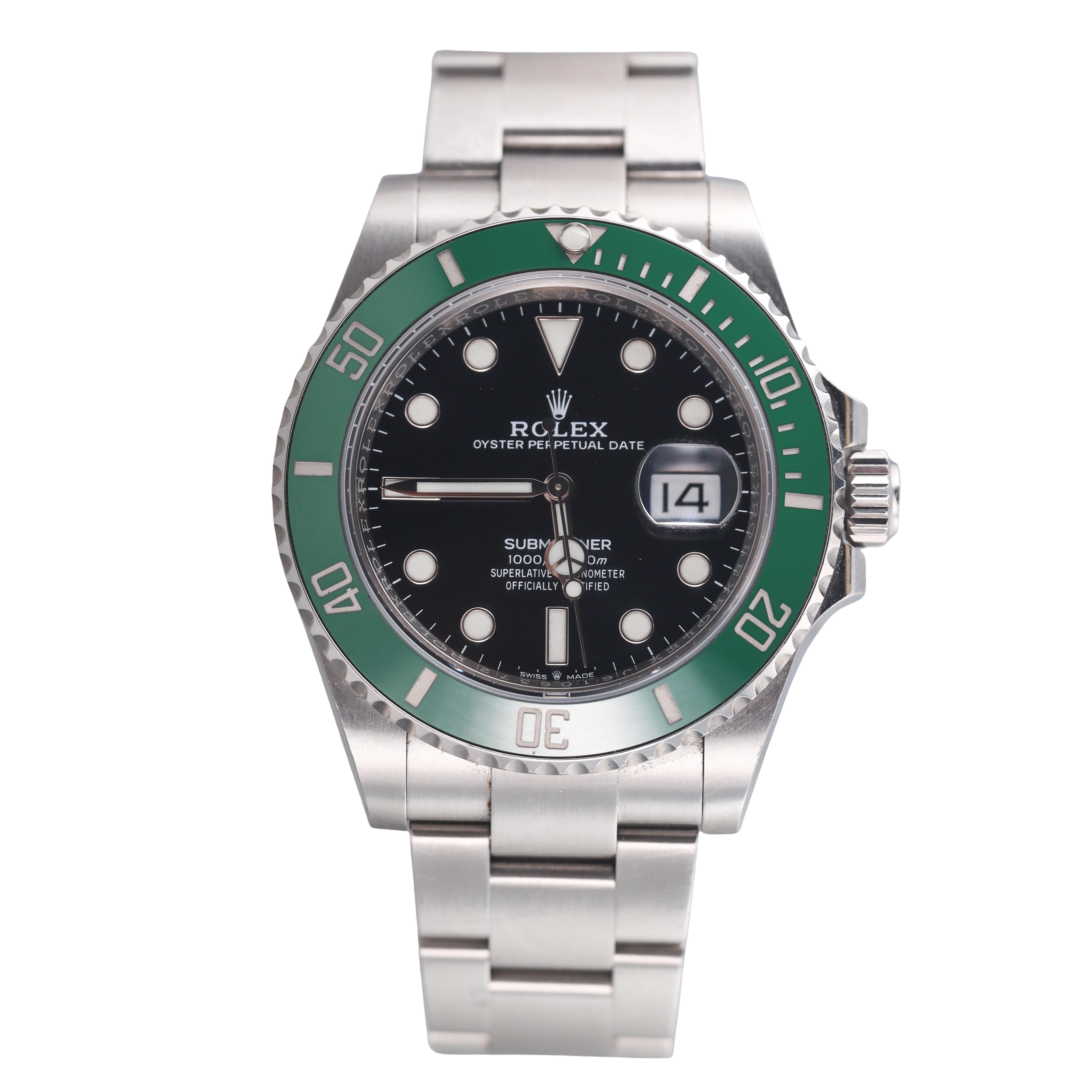 Rolex Submariner Green Bezel Stainless Steel 40mm Watch 126610LV