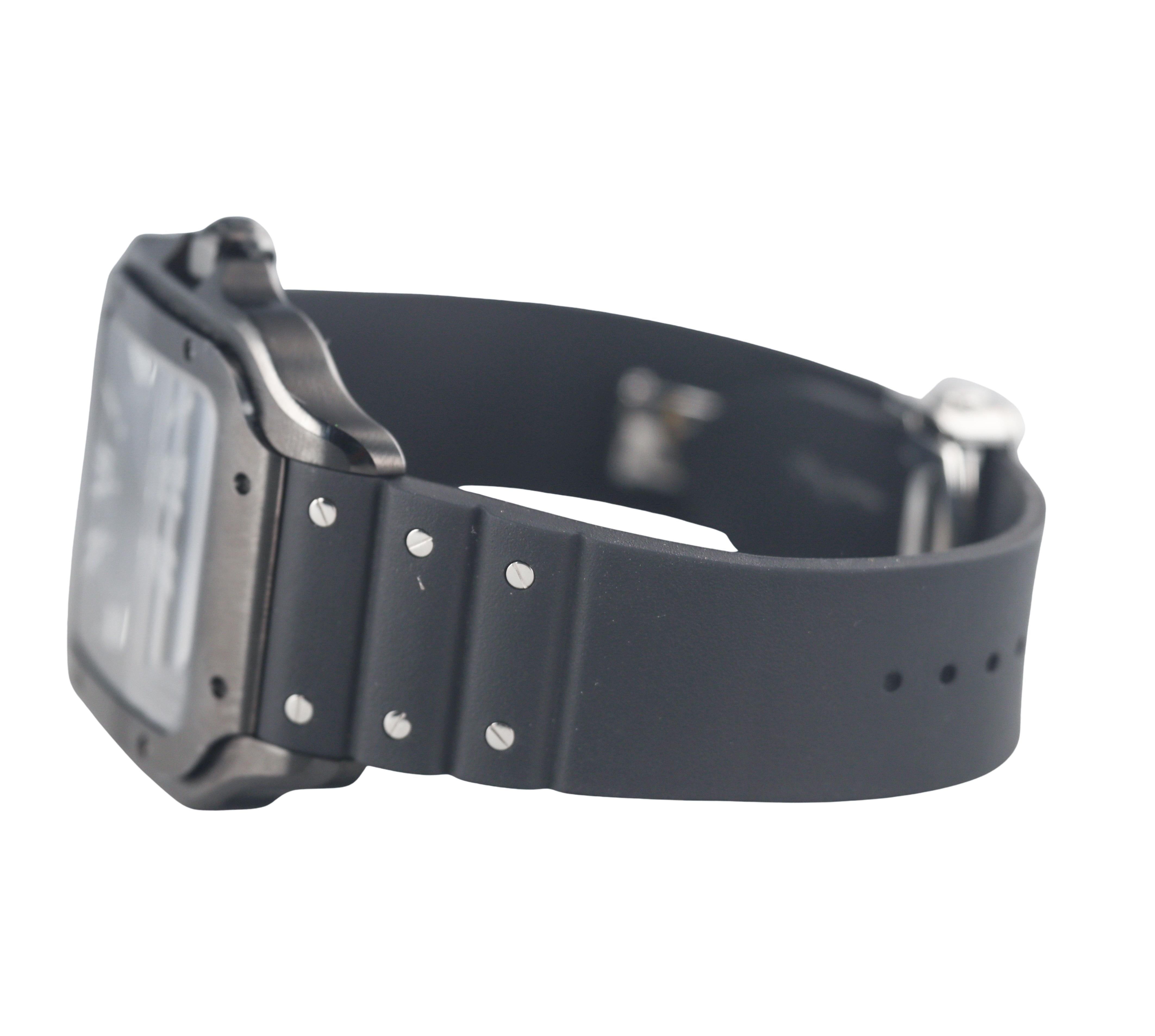 Cartier Santos Large Black Automatic Watch 4072/WSSA0039