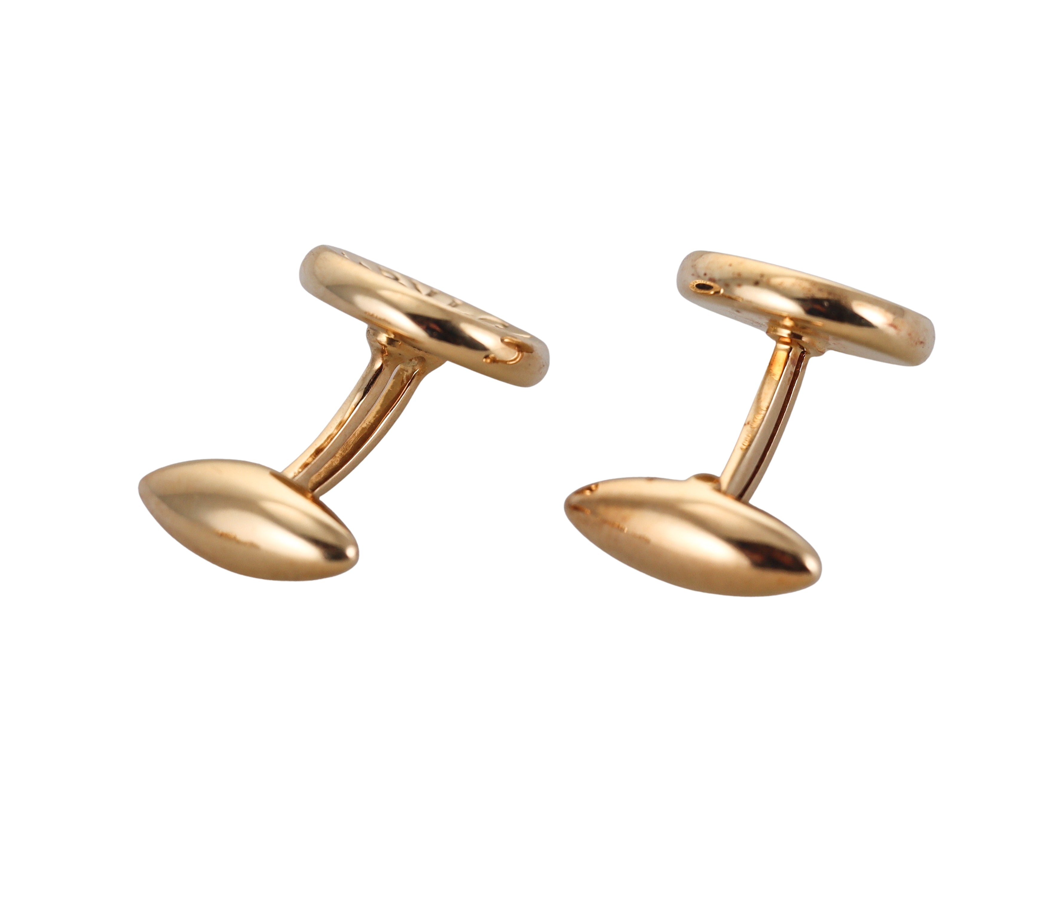 Bulgari Gold Onyx Cufflinks Stud Set