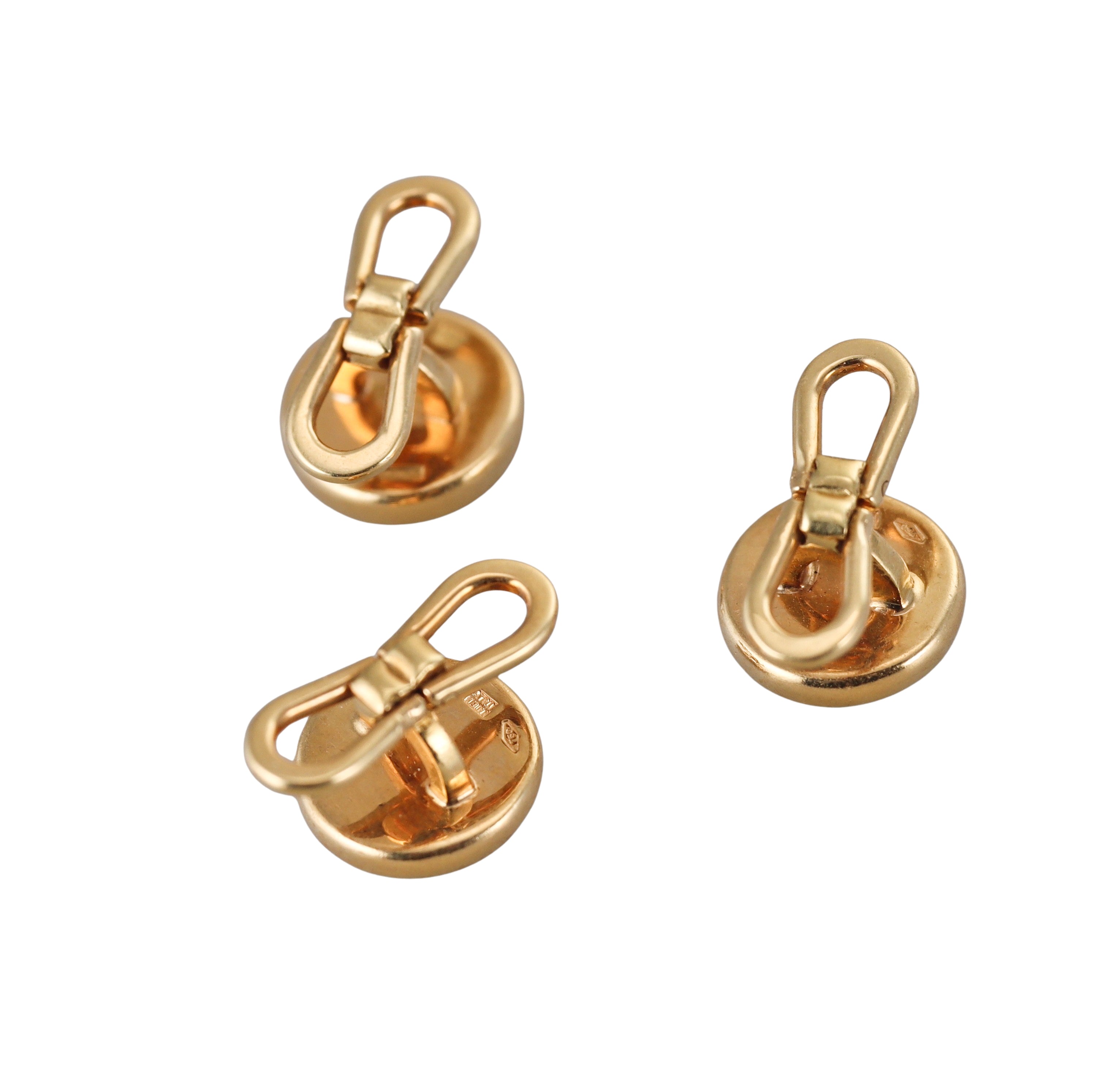 Bulgari Gold Onyx Cufflinks Stud Set