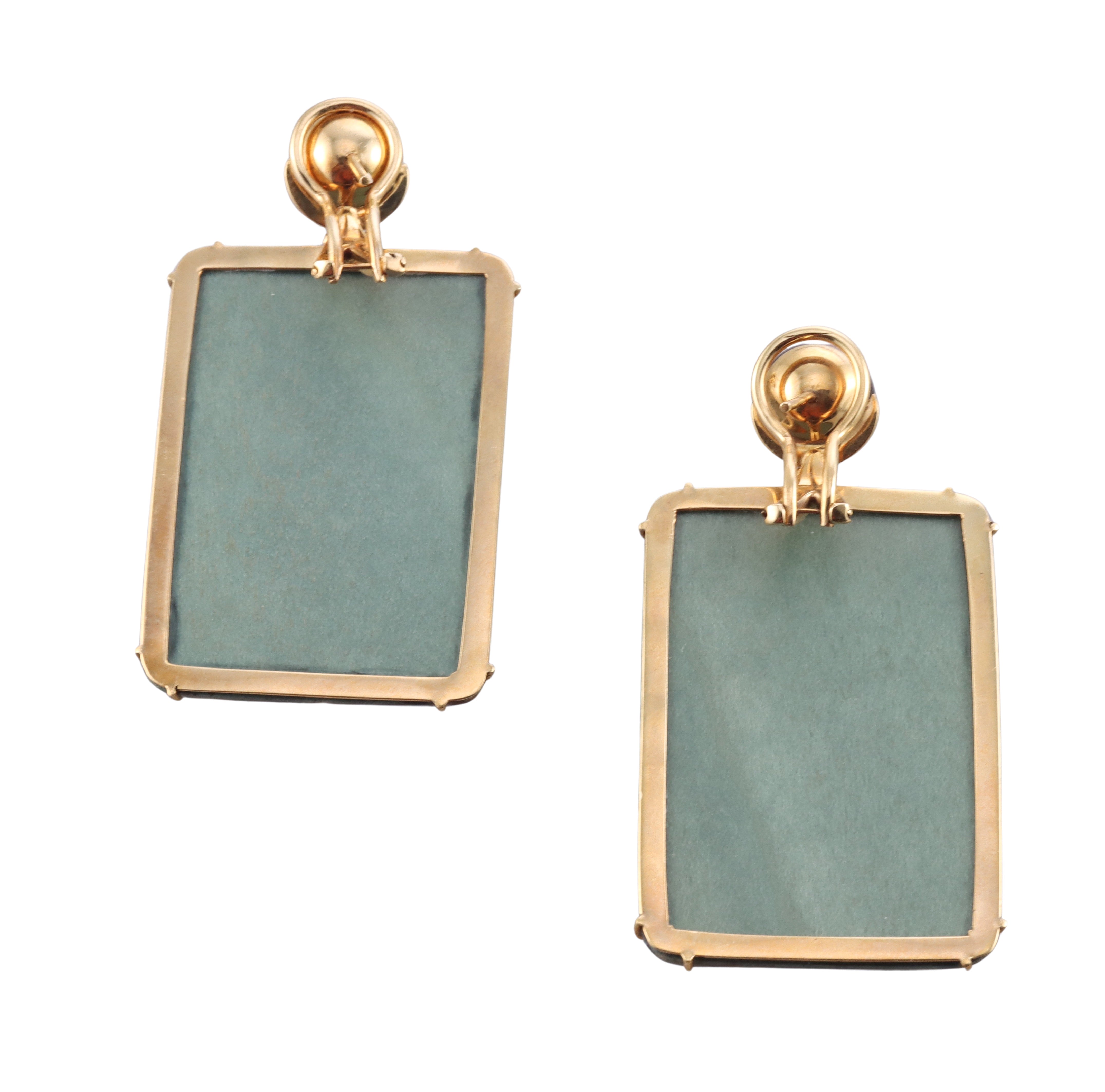 Silvia Furmanovich Pearl Diamond Gold Wood Marquetry Earrings