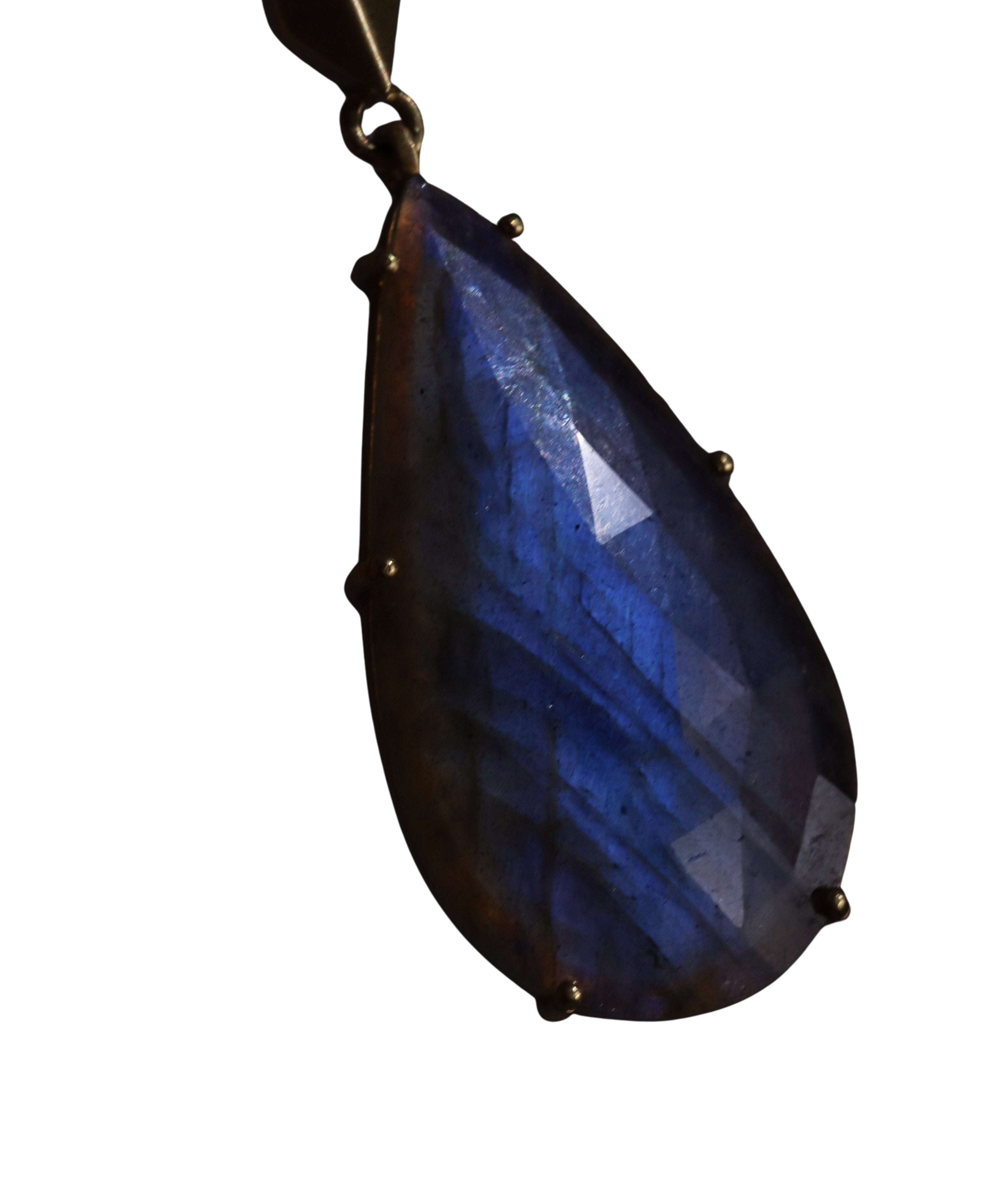Sylva & Cie Labradorite Gold Drop Earrings