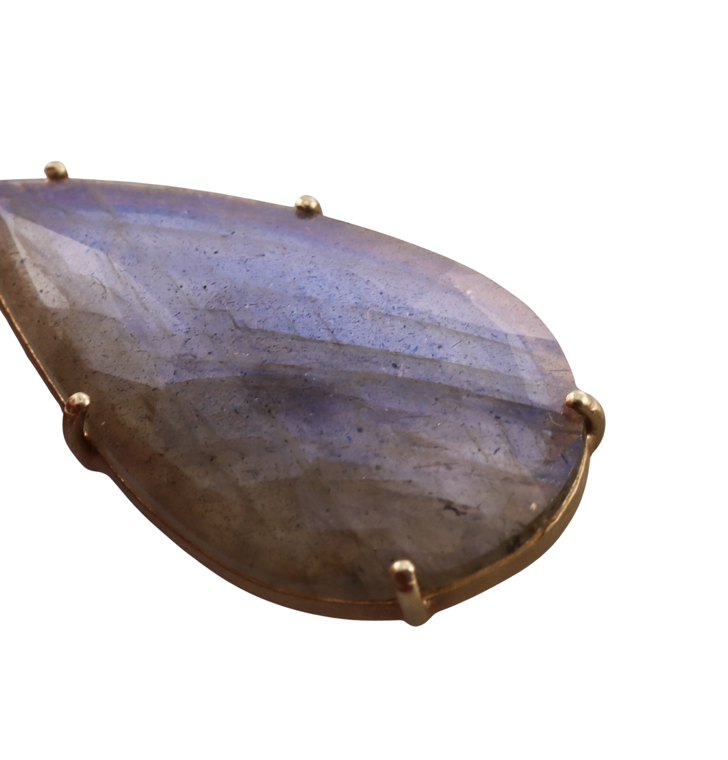 Sylva & Cie Labradorite Gold Drop Earrings