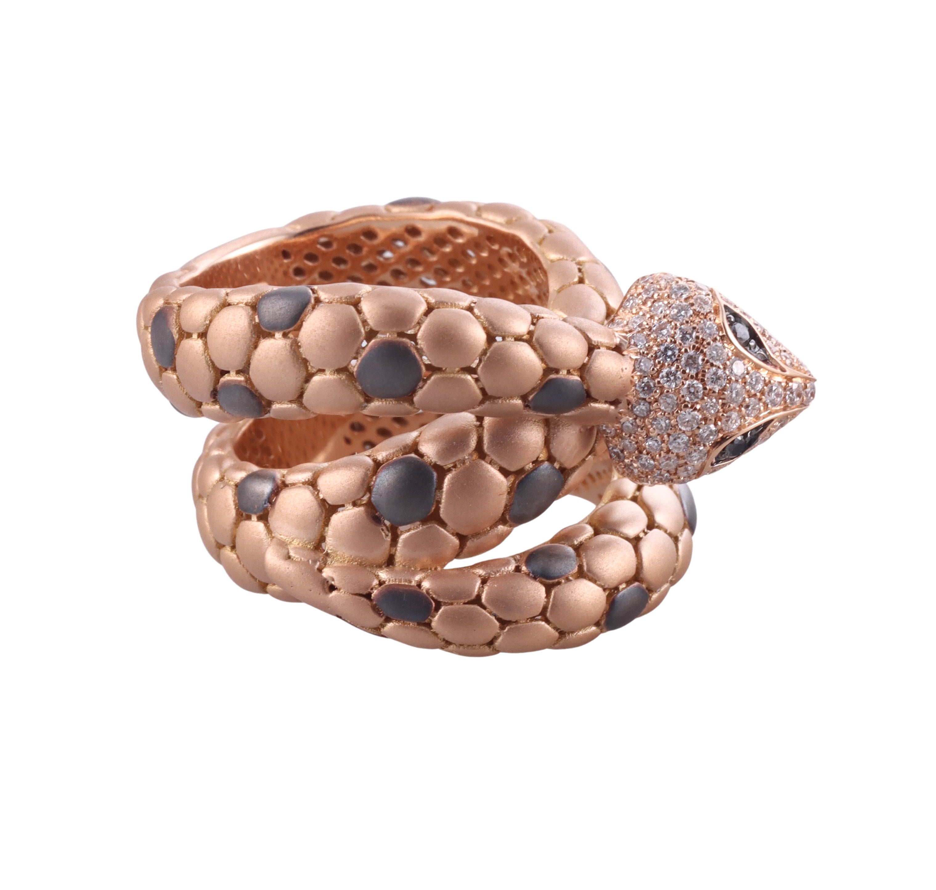Giloro Rose Gold Diamond Snake Wrap Ring