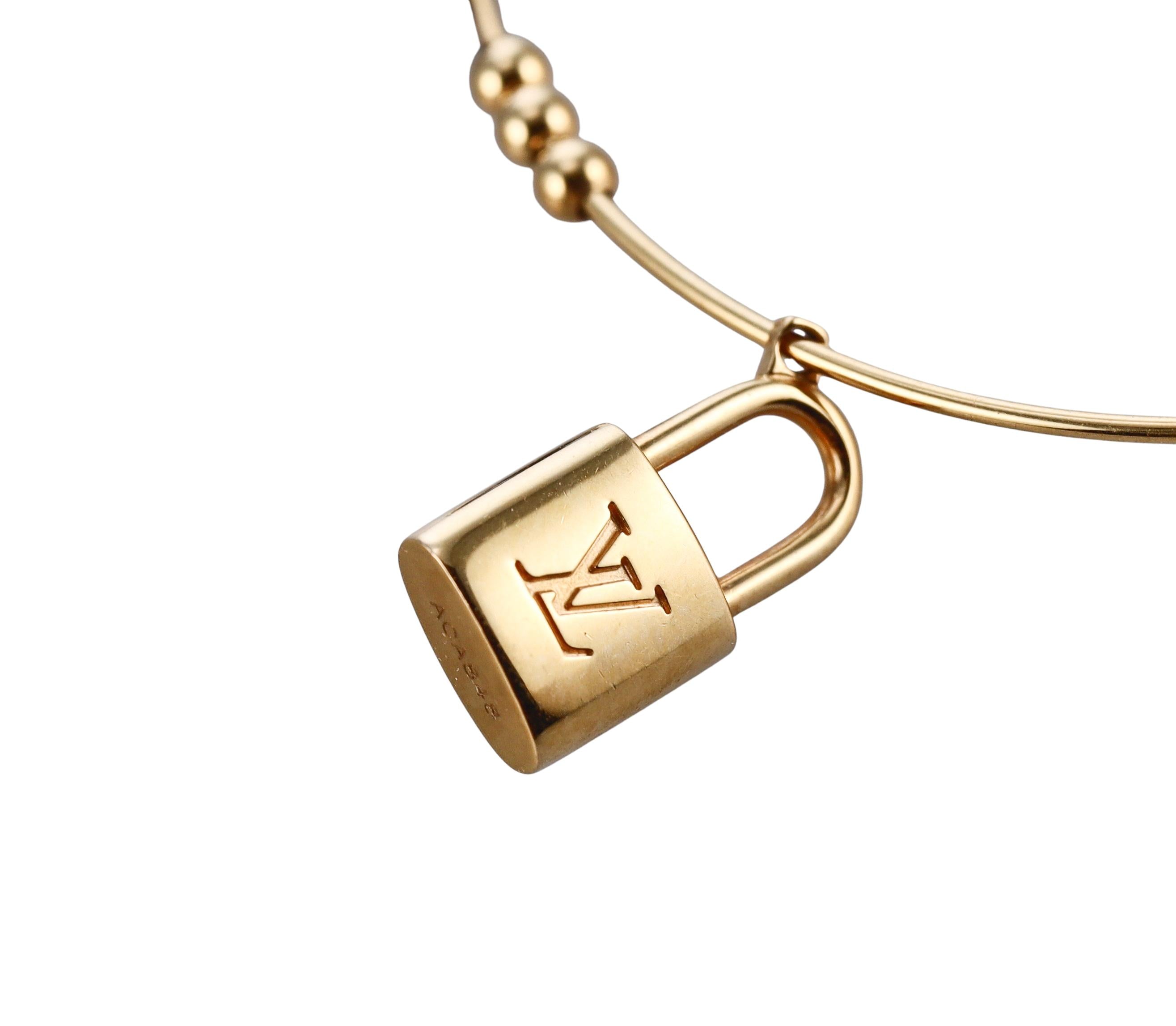 Louis Vuitton Pearl Gold Charm Hoop Earrings