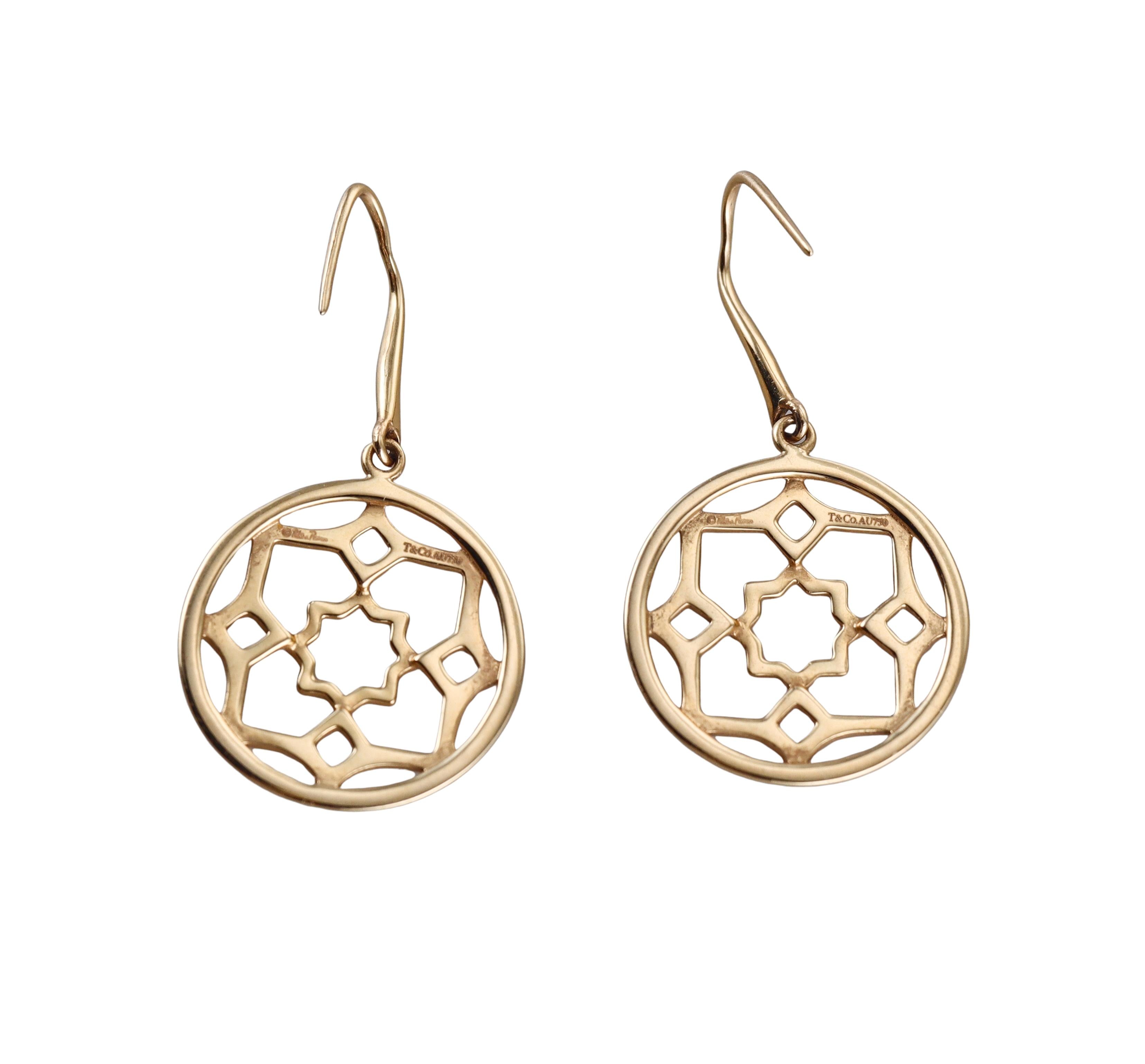 Tiffany & Co Paloma Picasso Zellige Gold Drop Earrings