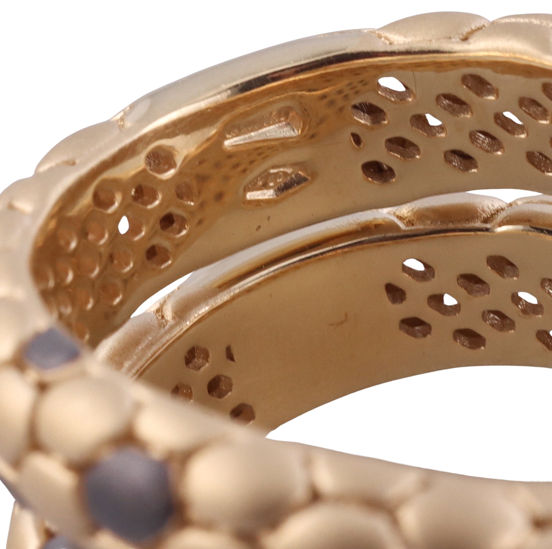 Giloro Yellow Gold Diamond Ruby Snake Wrap Ring