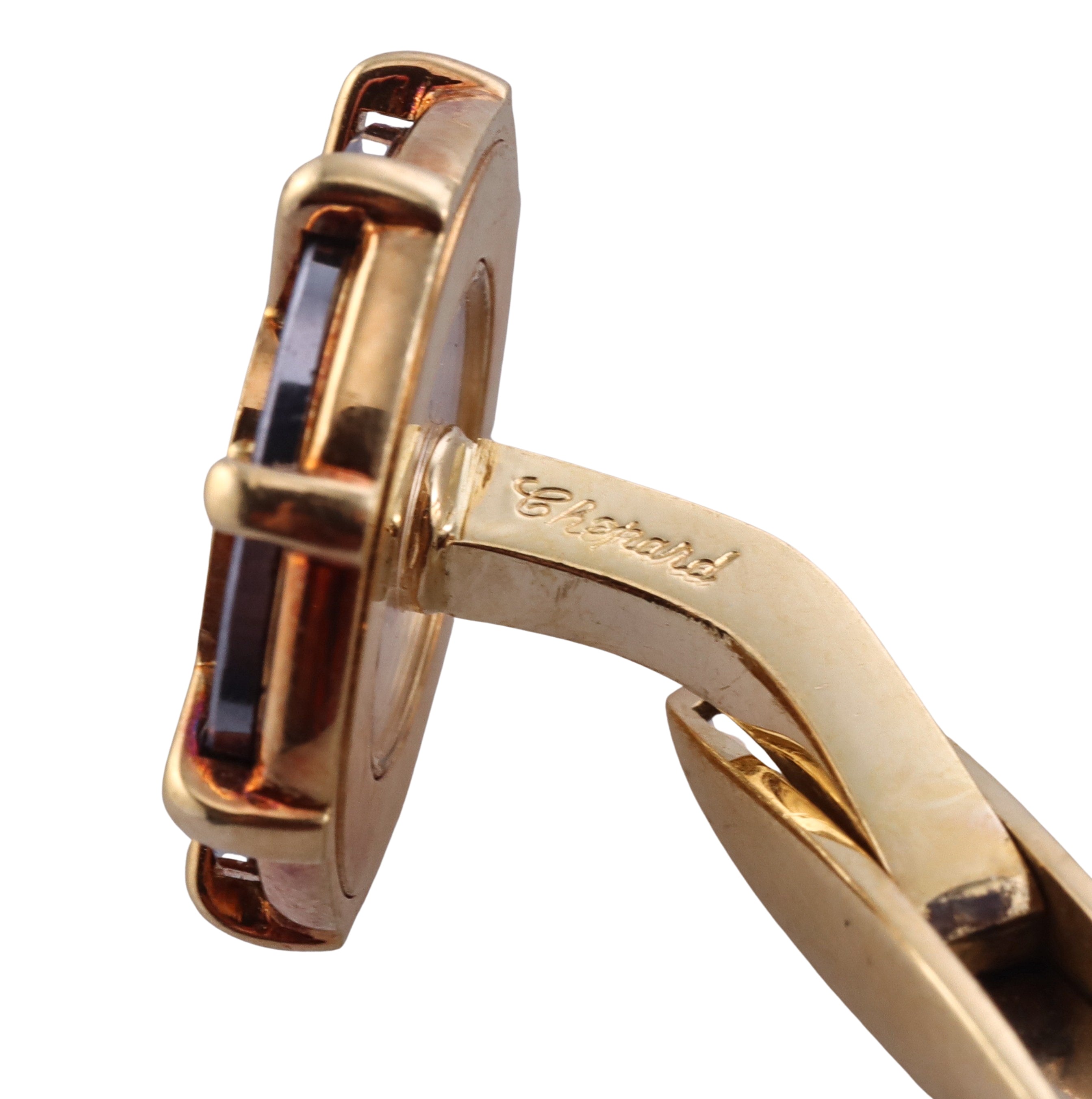Chopard Happy Diamonds Gold Hematite Ship's Wheel Cufflinks