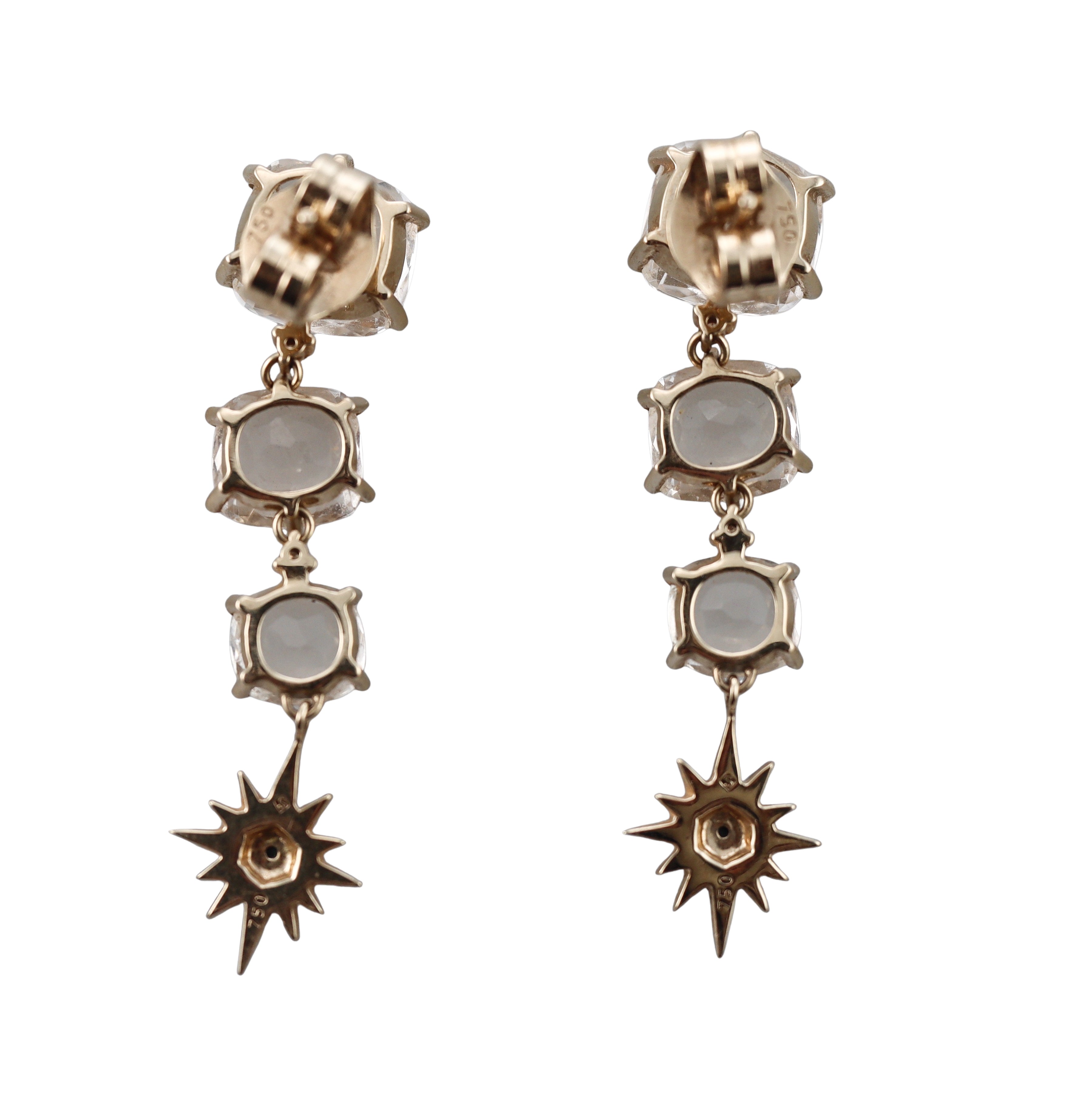 H. Stern Moonlight Noble Gold Diamond Crystal Drop Earrings