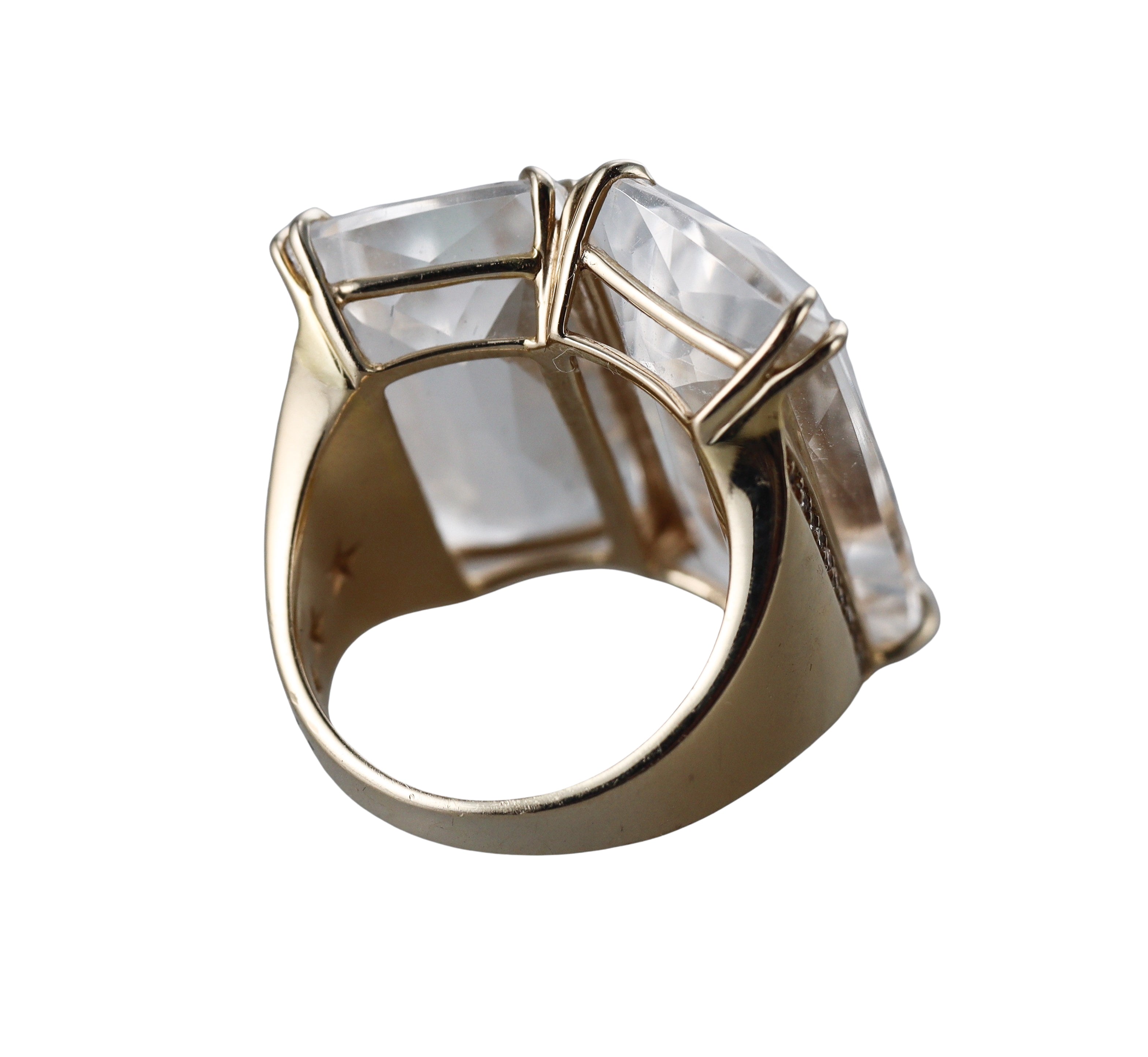 H. Stern Cobblestone Noble Gold Diamond Crystal Ring