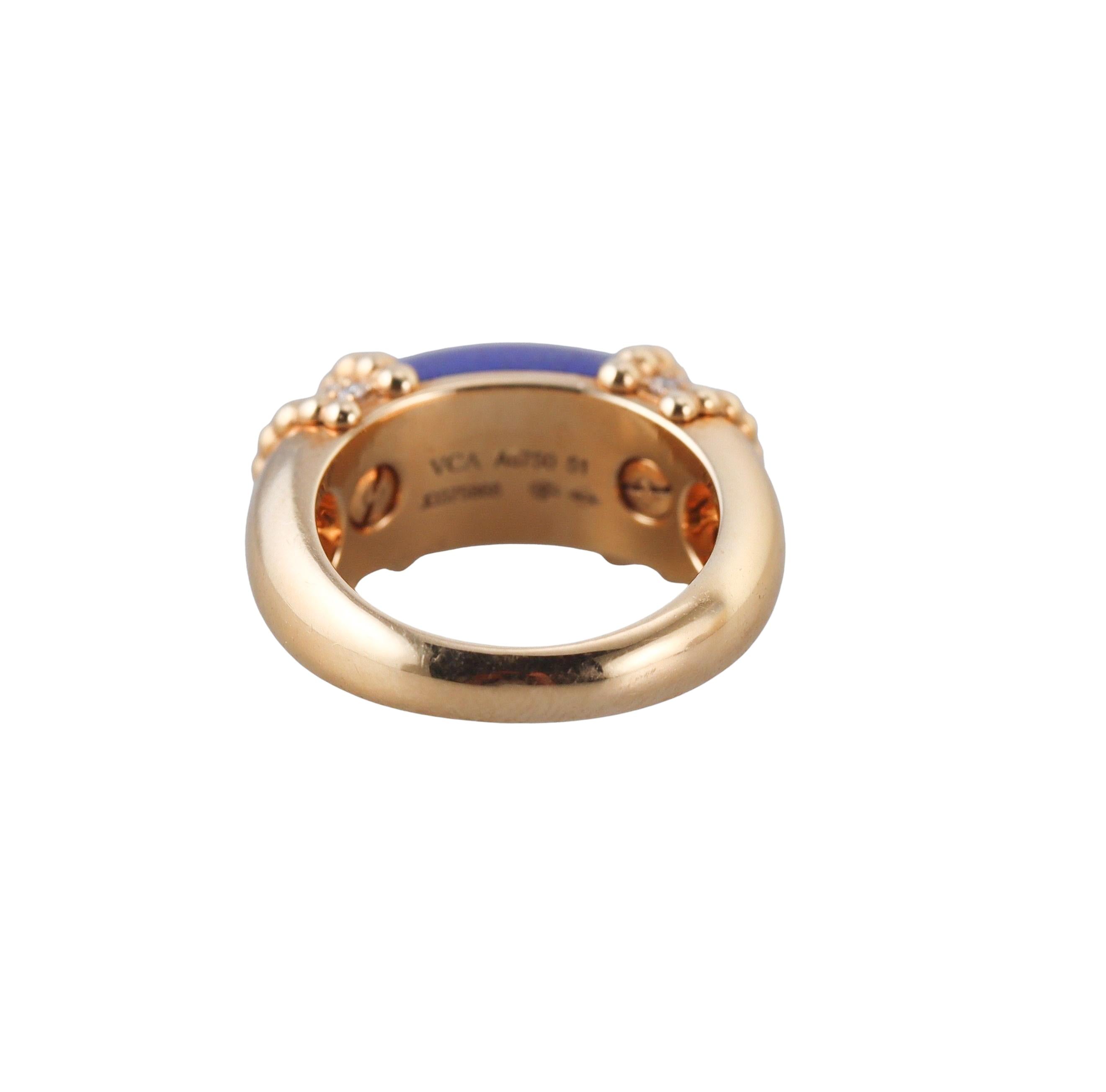 Van Cleef & Arpels Perlee Couleurs Lapis Diamond Ring