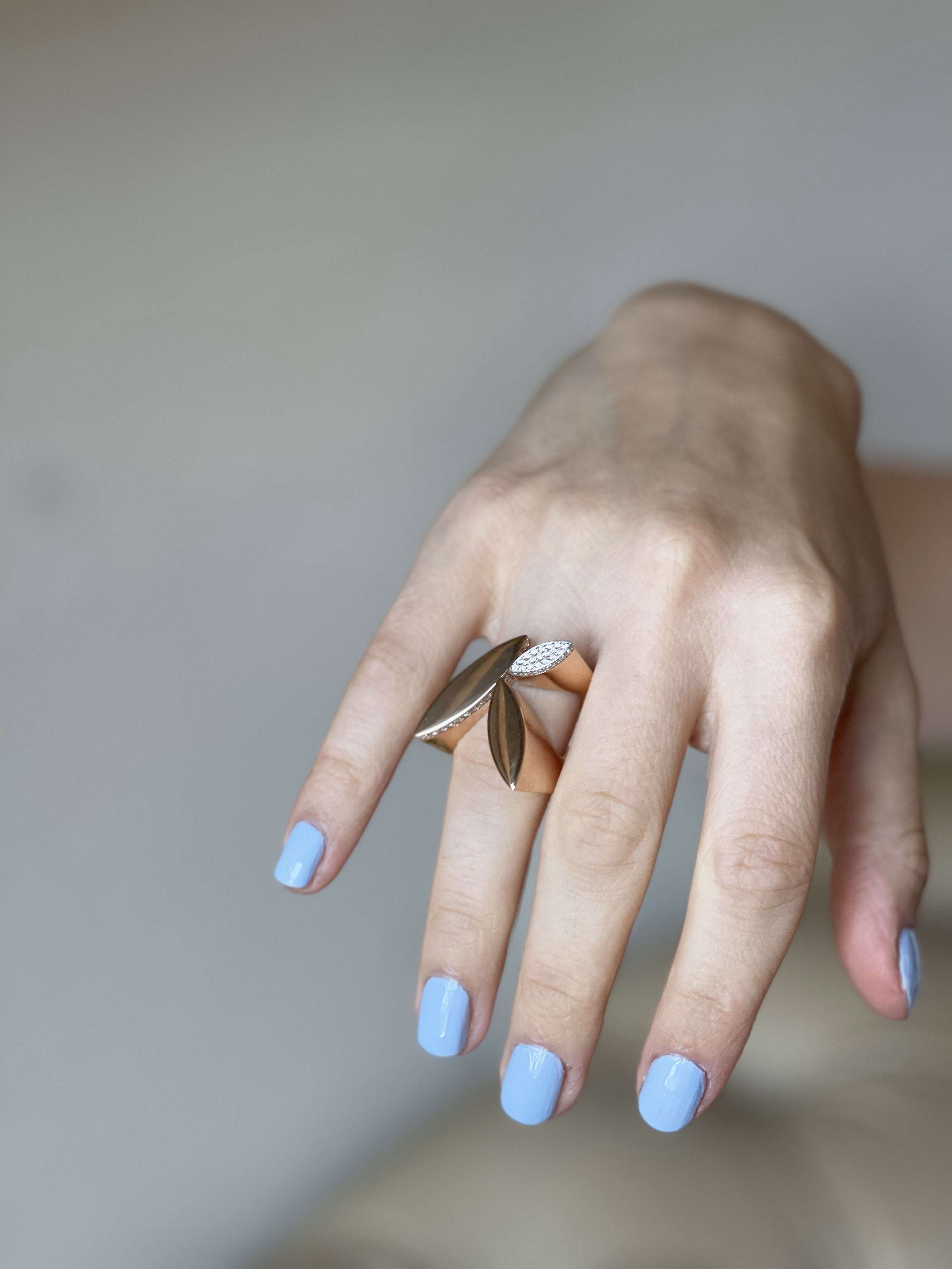 Roberto Coin Rose Gold Diamond Statement Ring