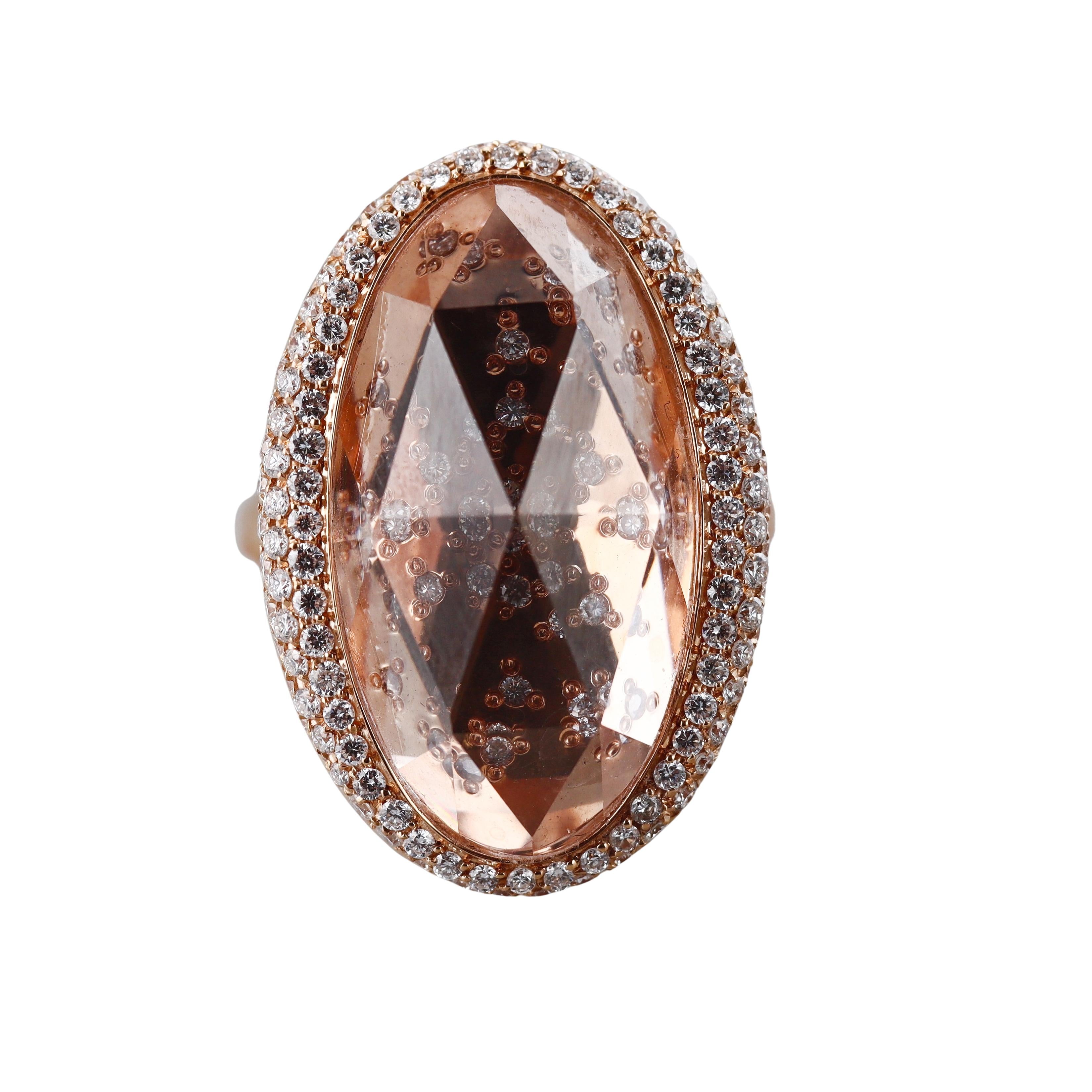 Giovanni Ferraris Rose Gold Diamond White Sapphire Ring