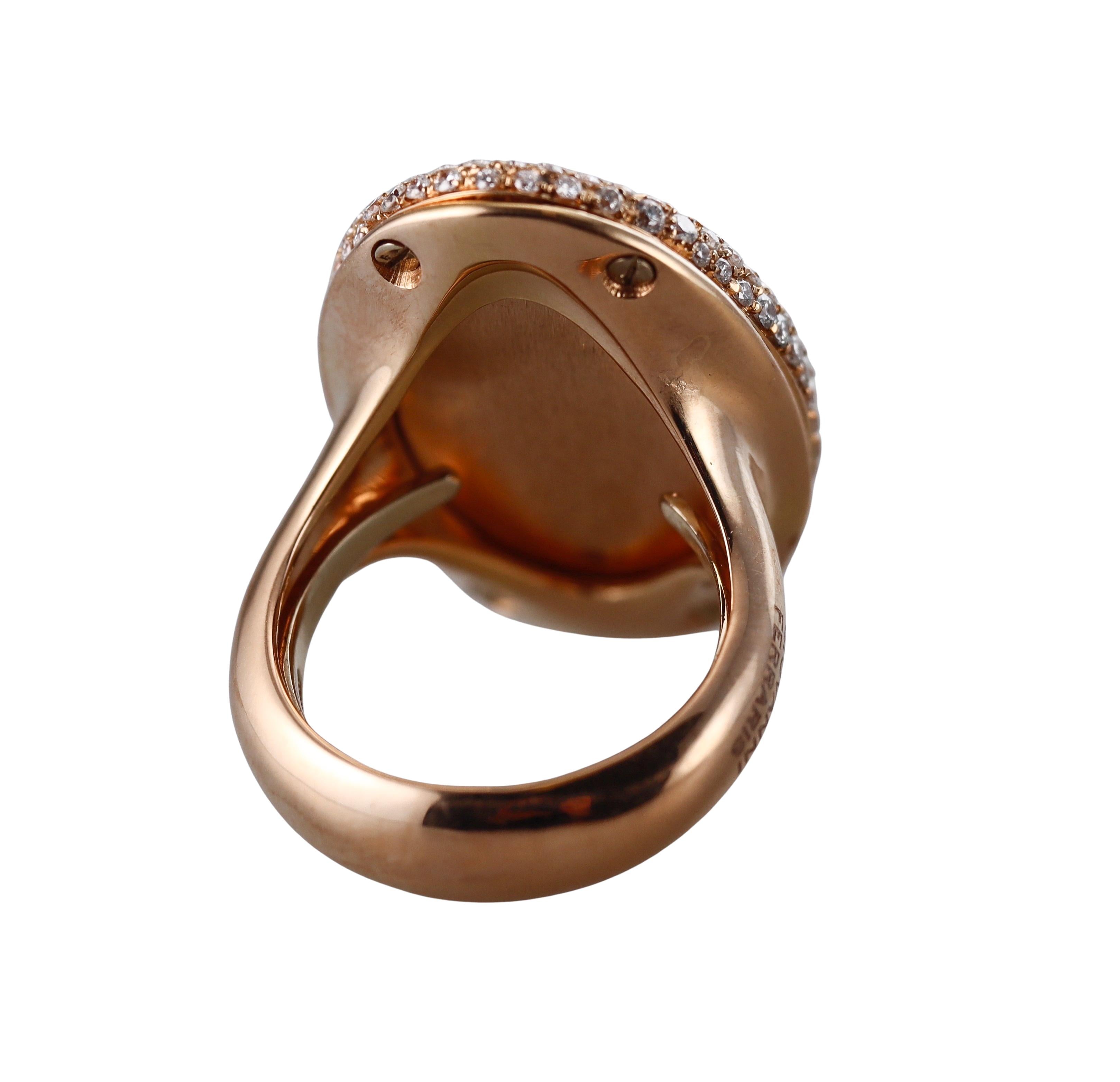 Giovanni Ferraris Rose Gold Diamond White Sapphire Ring