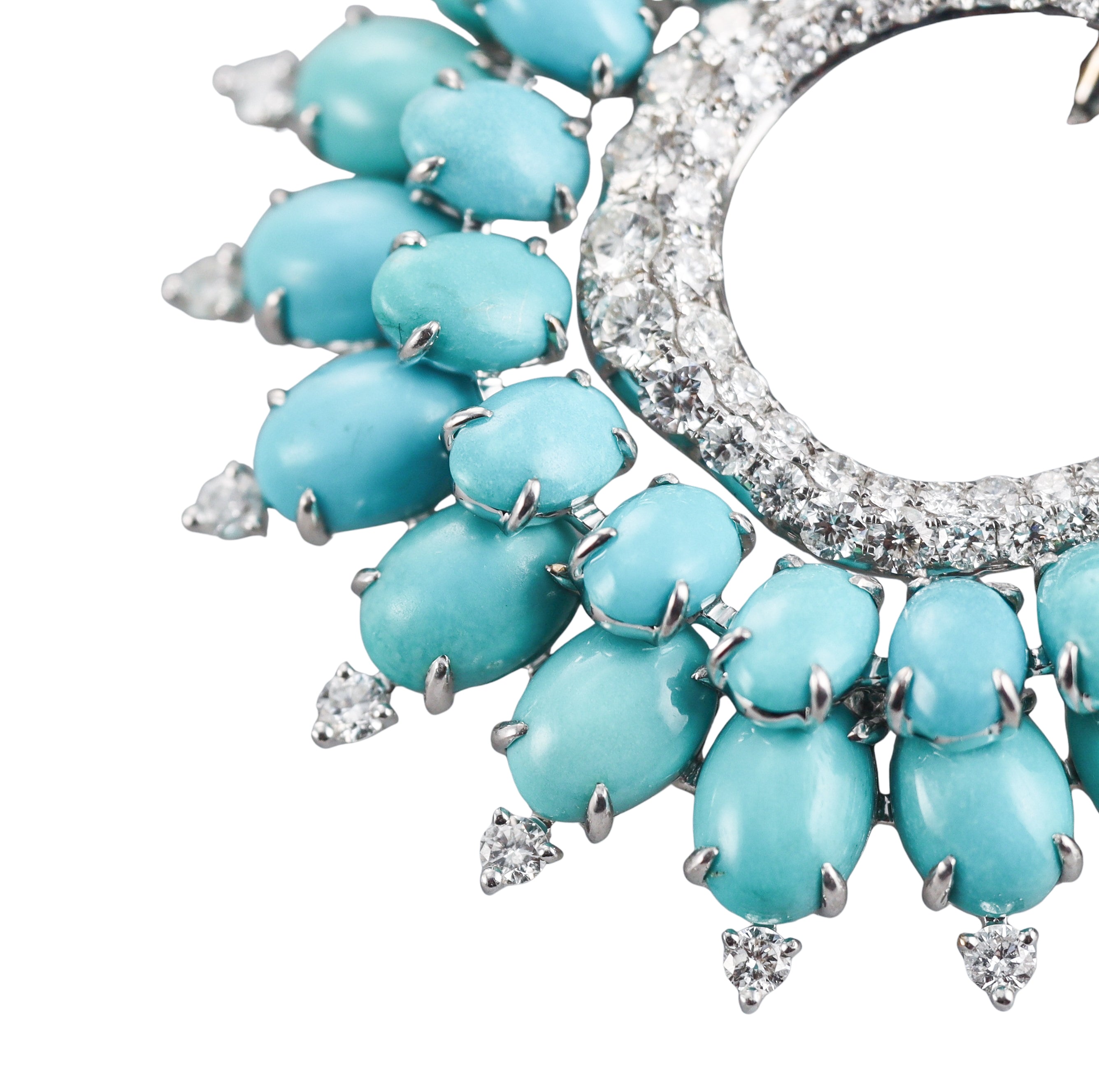 Sutra Gold Turquoise Diamond Earrings